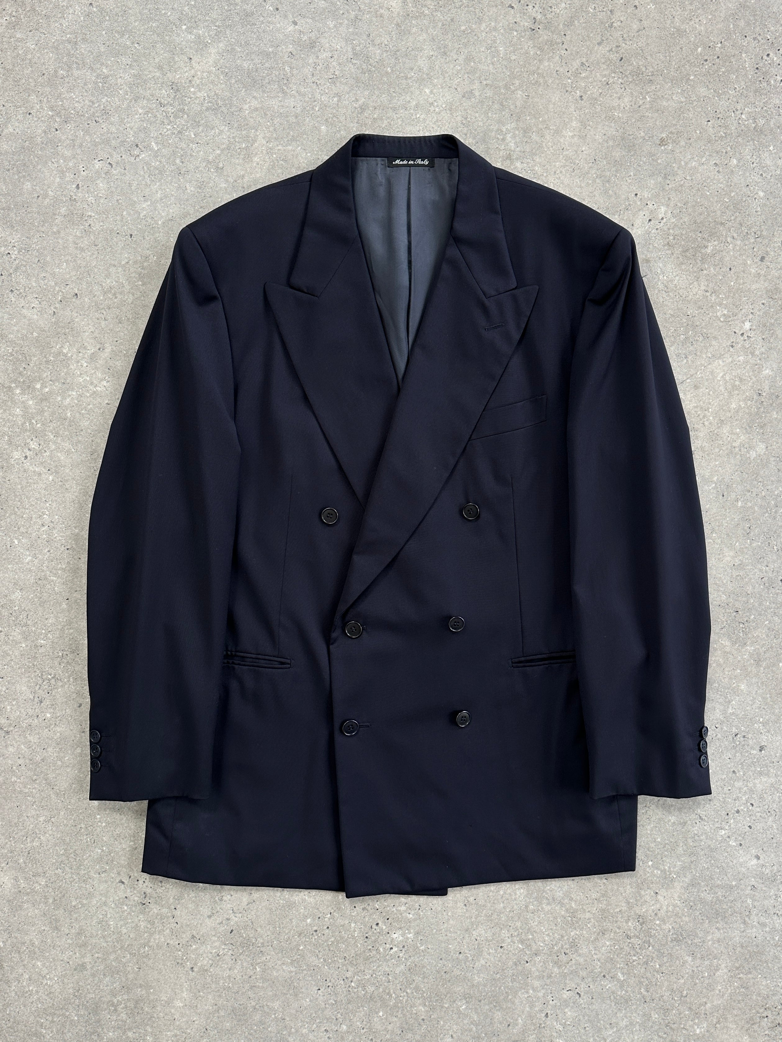 Pal Zileri x Cerruti men's double-breasted pure wool blazer in size 42R/XL, shown in a classic tailored fit with notch lapels.