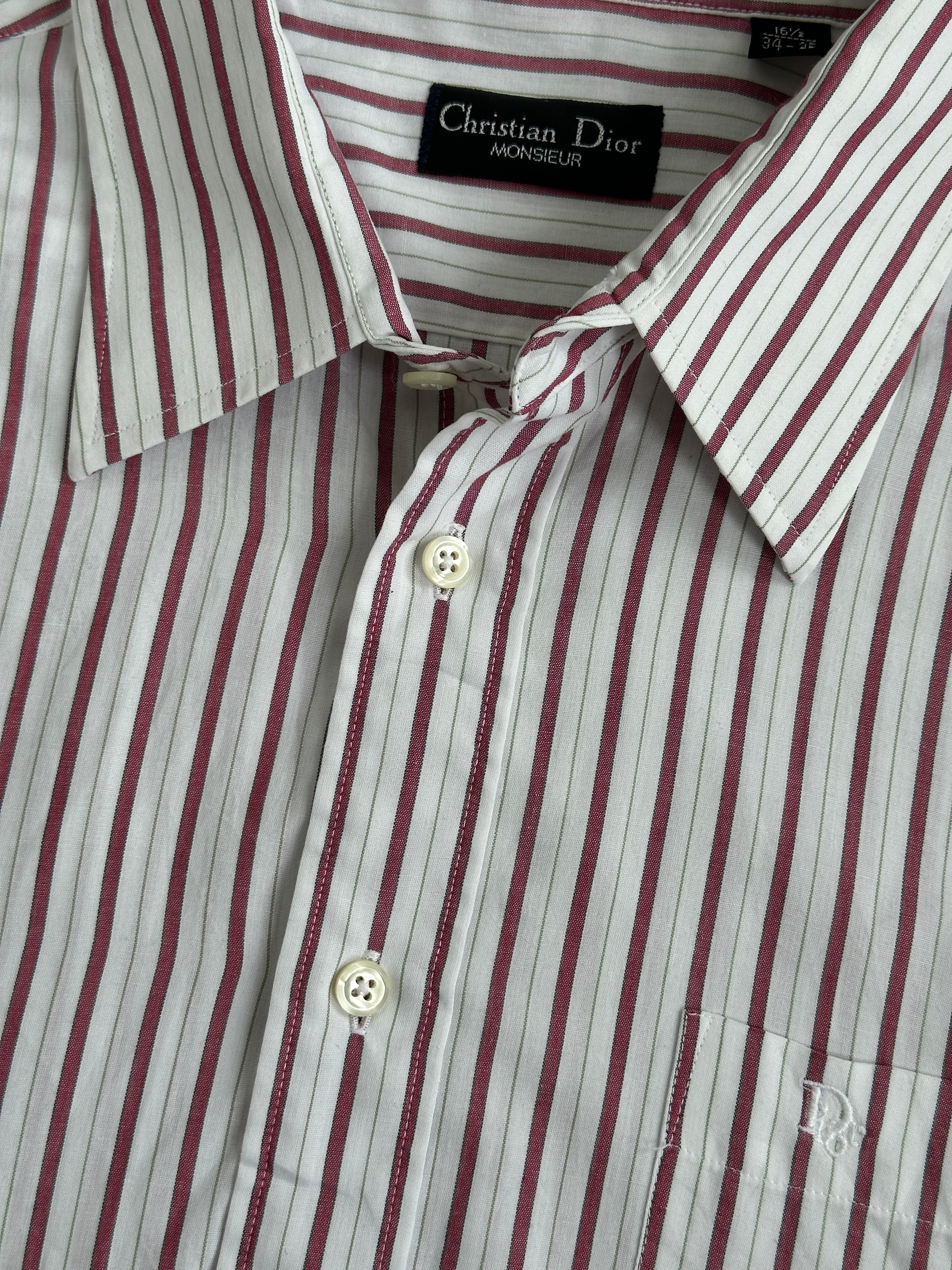 Christian Dior Monsieur 1990s Pure Cotton Striped Shirt - L-XL