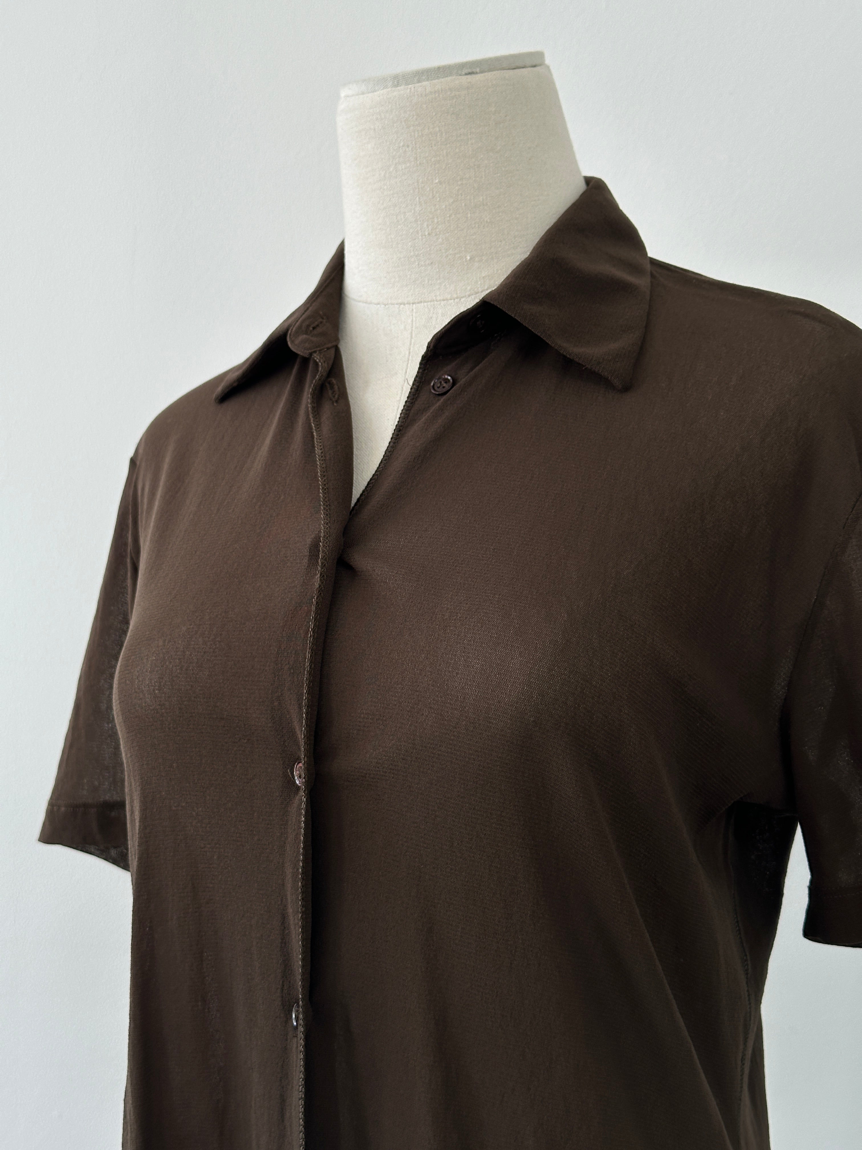 Vintage 2000s Sheer Short Sleeve Shirt - M