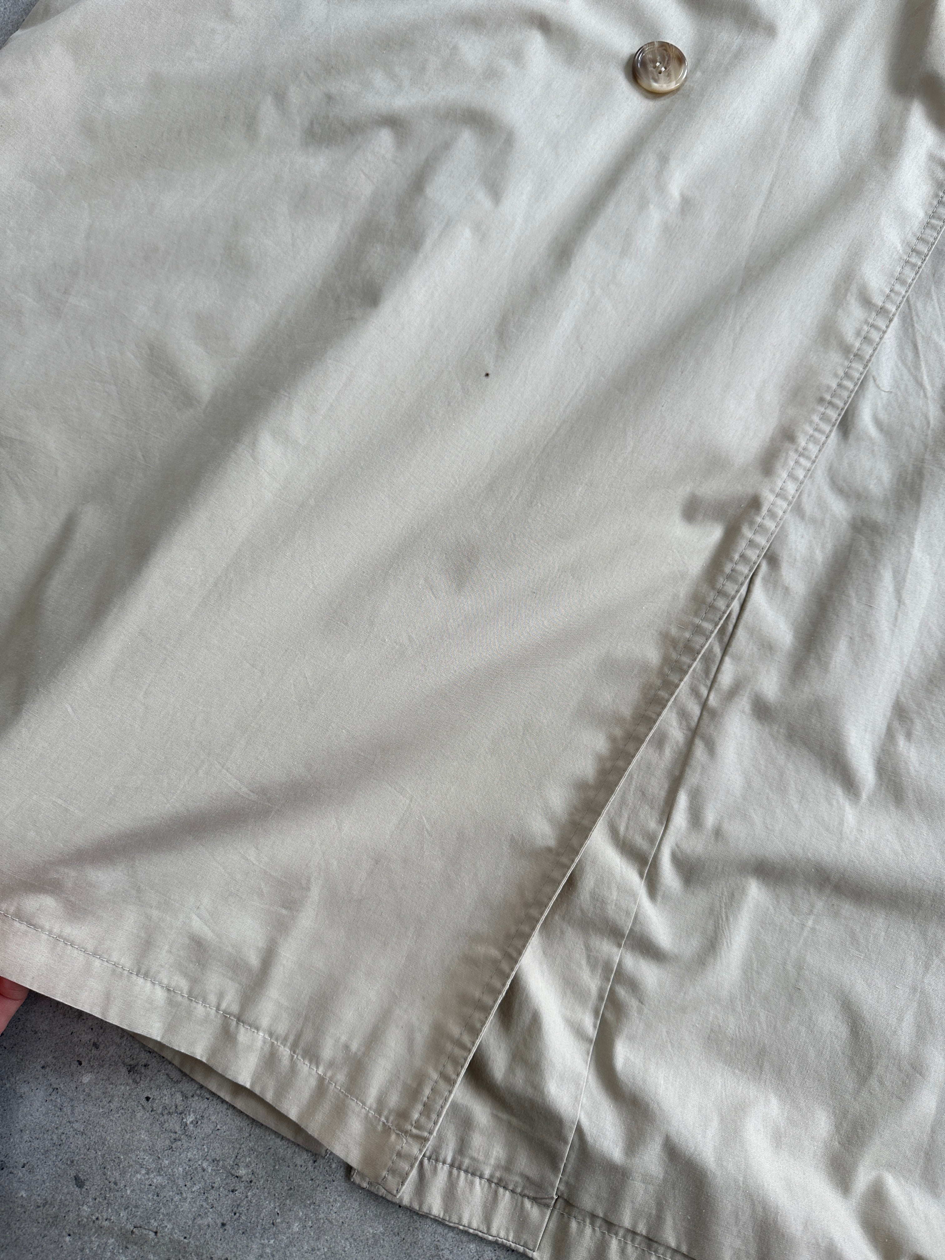 Yves Saint Laurent 80s Cotton Double Breasted Belted Coat - XXL - SYLK