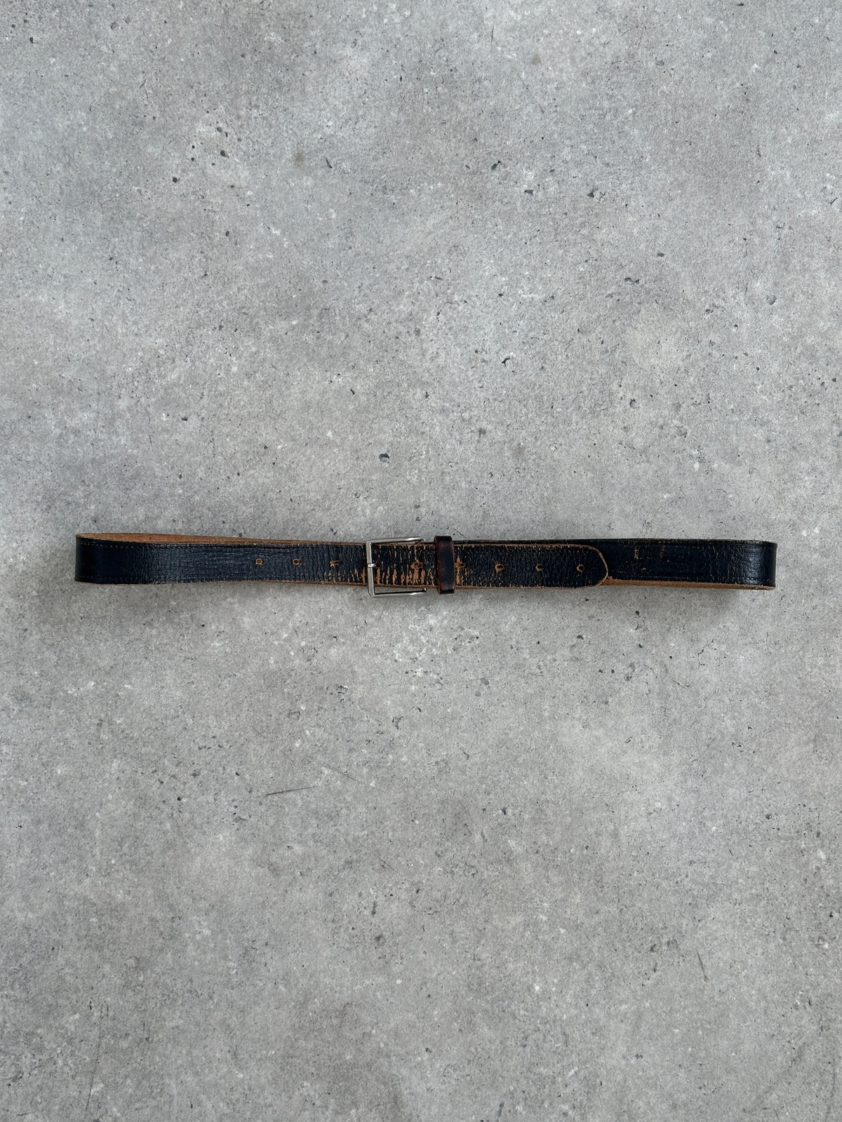Vintage 1990s Distressed Leather Slim Belt - W32-40