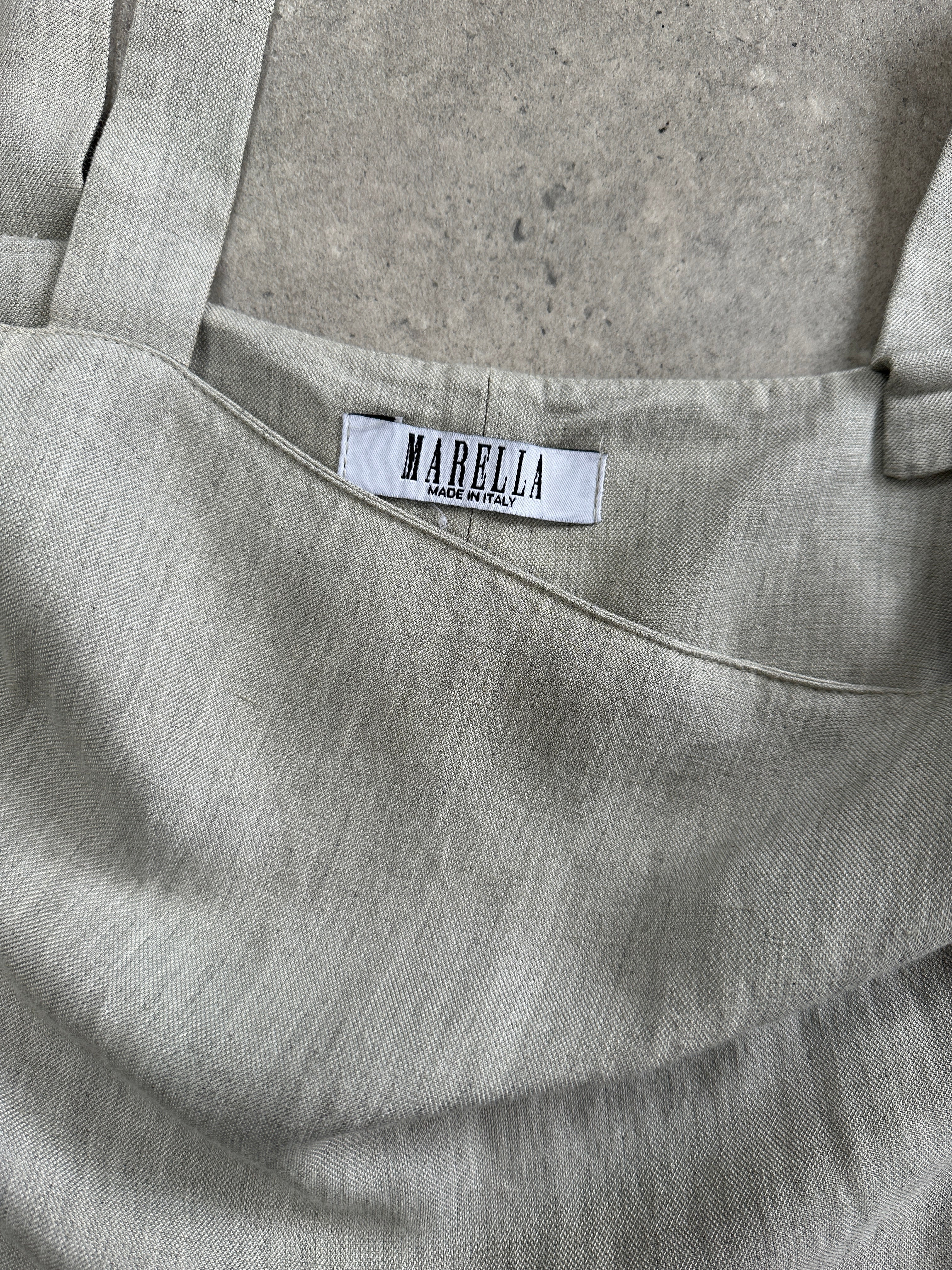 Marella linen midi dress in XS/S, featuring a flowy silhouette and lightweight fabric, perfect for warm weather.