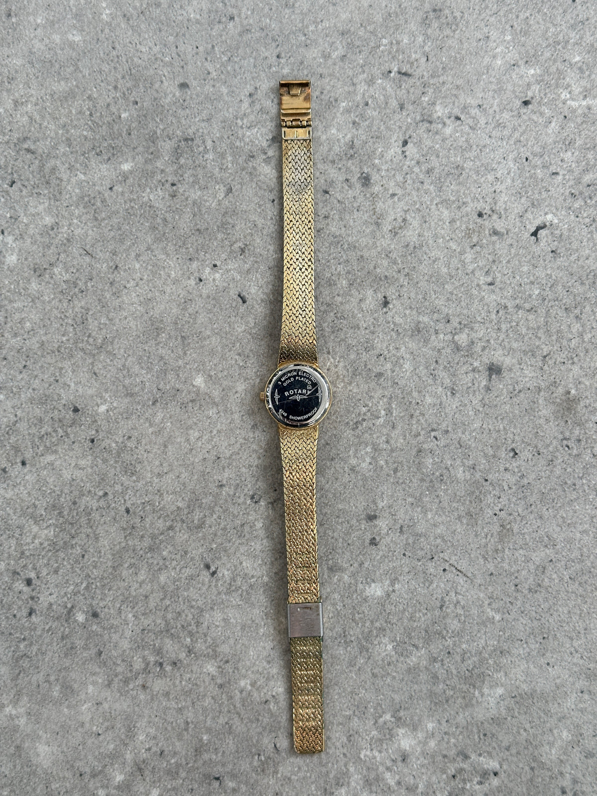 Rotary 1980s Gold Plated Quartz Bracelet Logo Watch