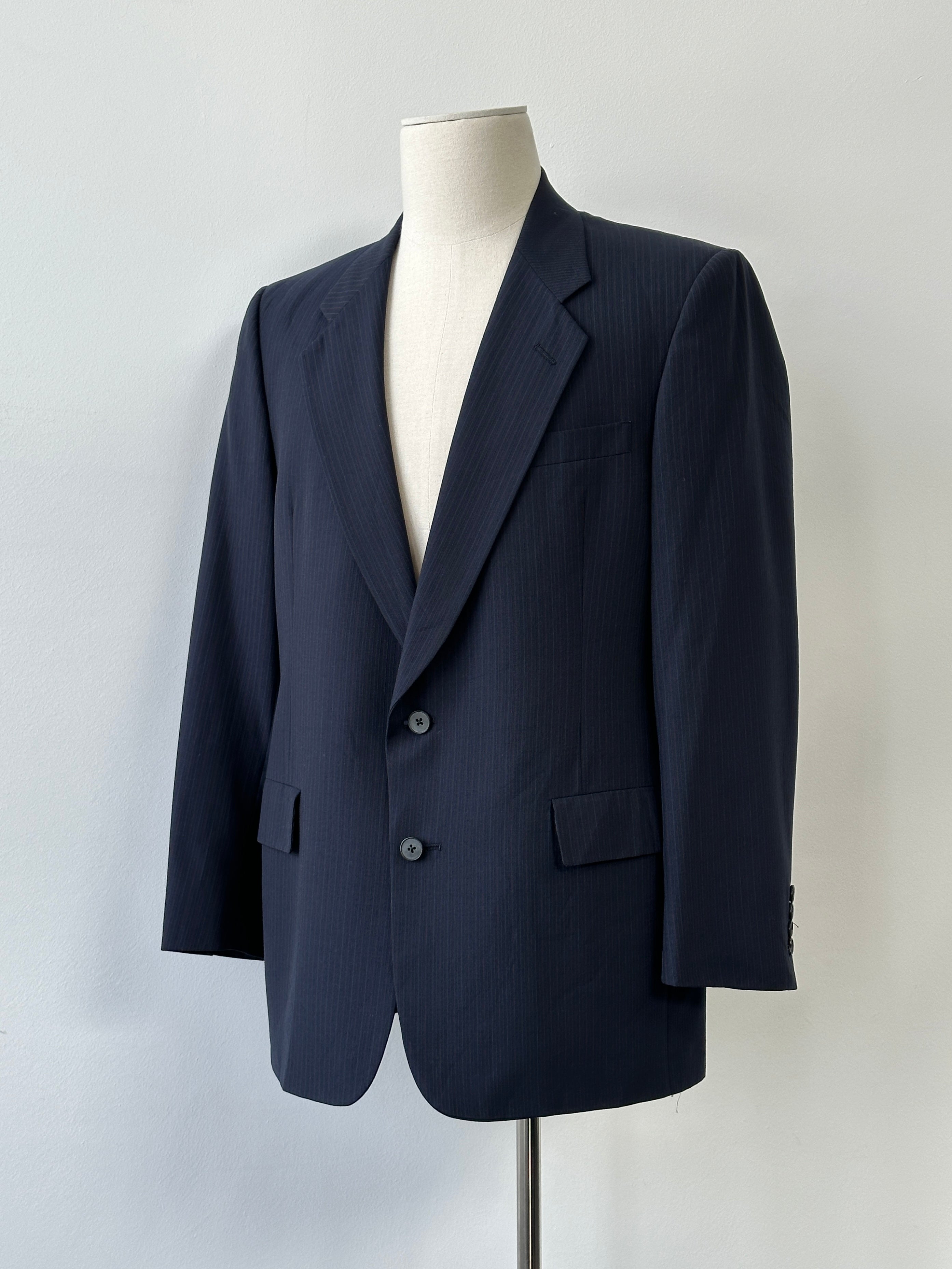 Christian Dior Monsieur 1980s Striped Single Breasted Blazer - 44R