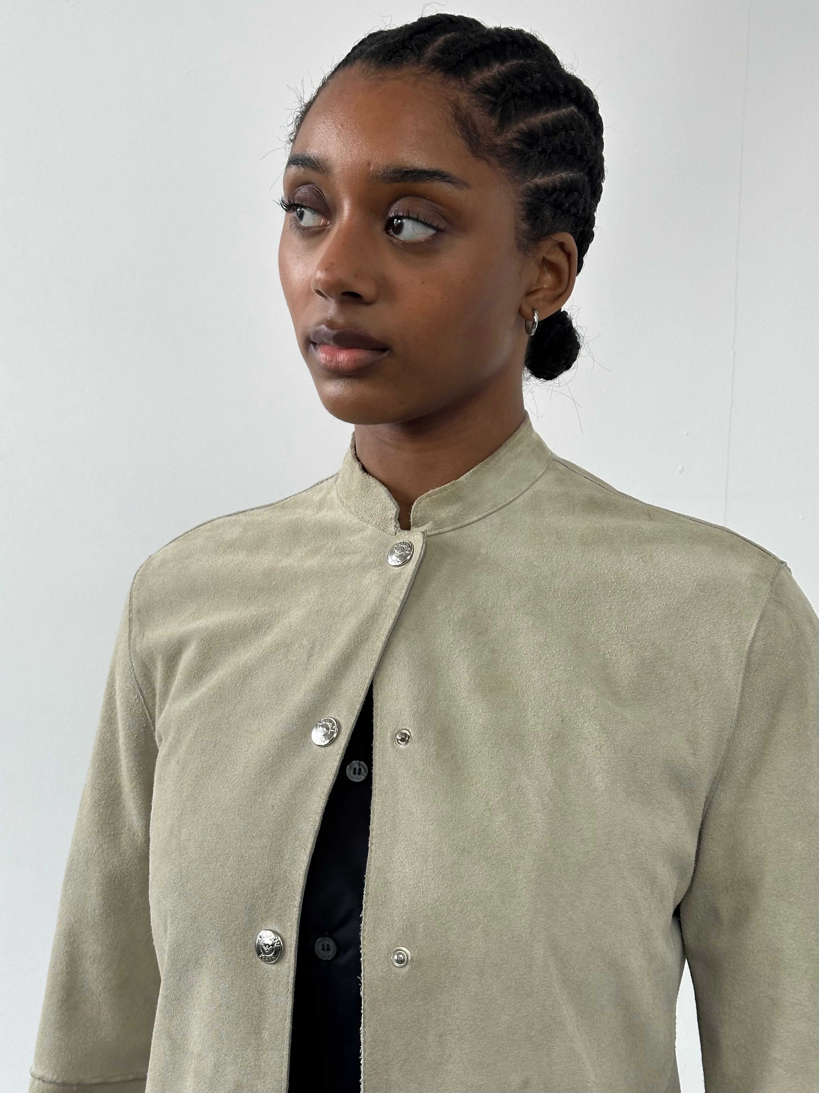 Armani Jeans 1990s Suede Fitted Jacket - S