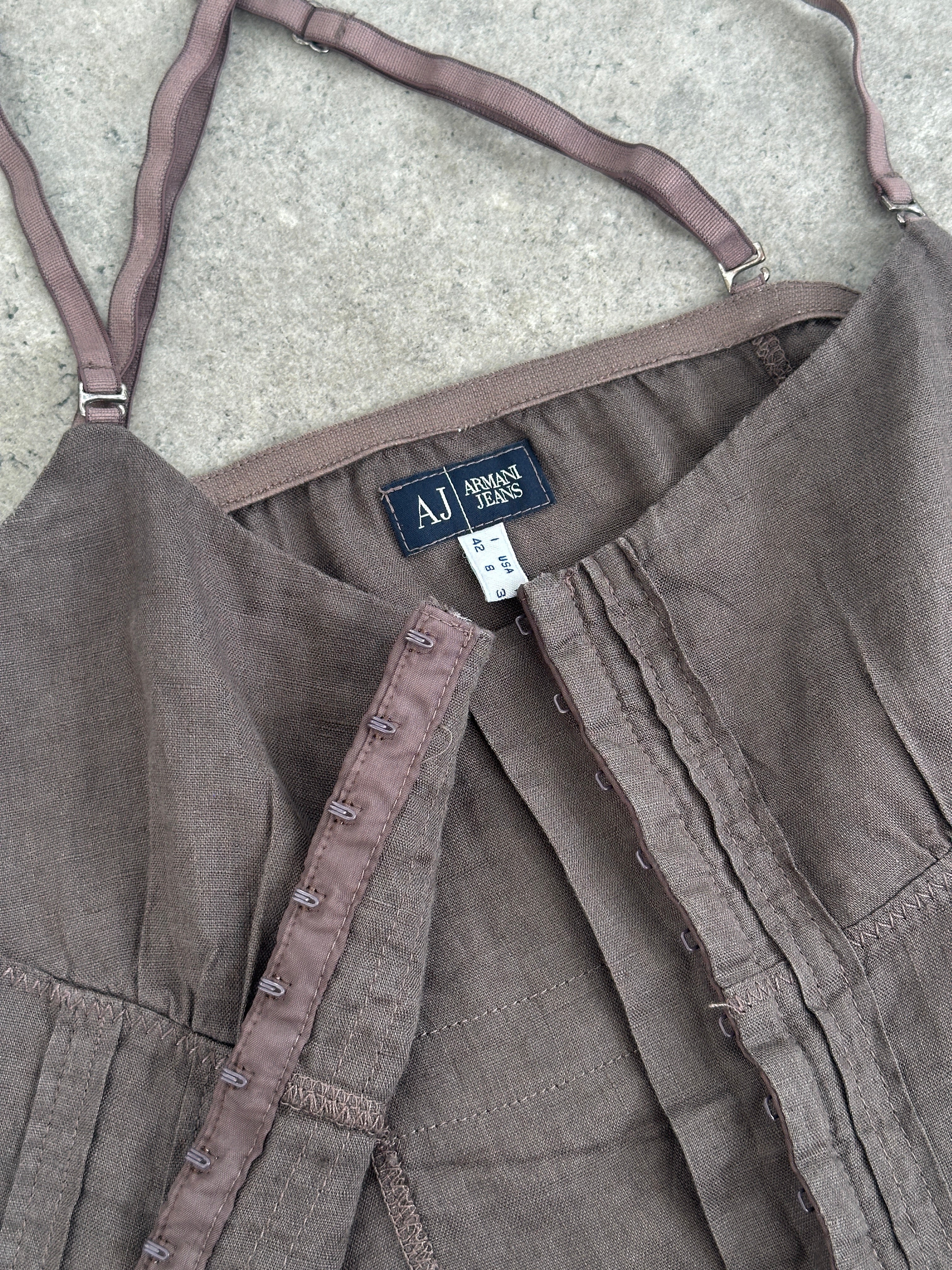 Armani Jeans 1990s Pure Linen Corset Top - S
