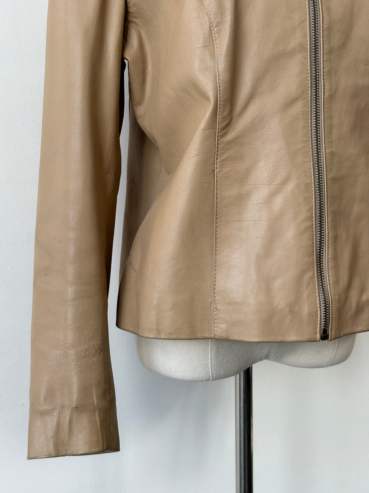 Vintage 1990s Fitted Moto Leather Jacket - S-M