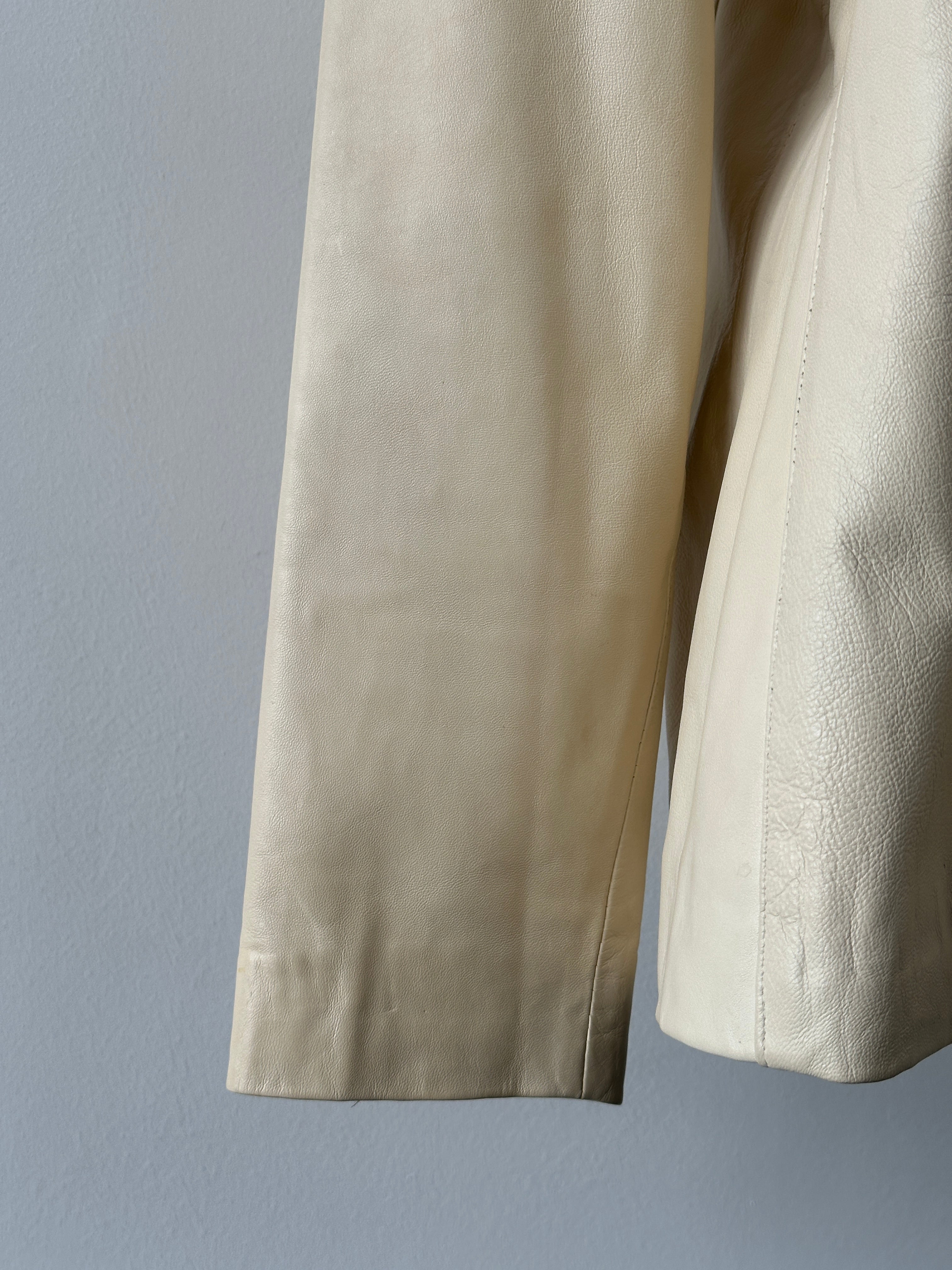 Vintage 1990s Concealed Placket Leather Jacket - M