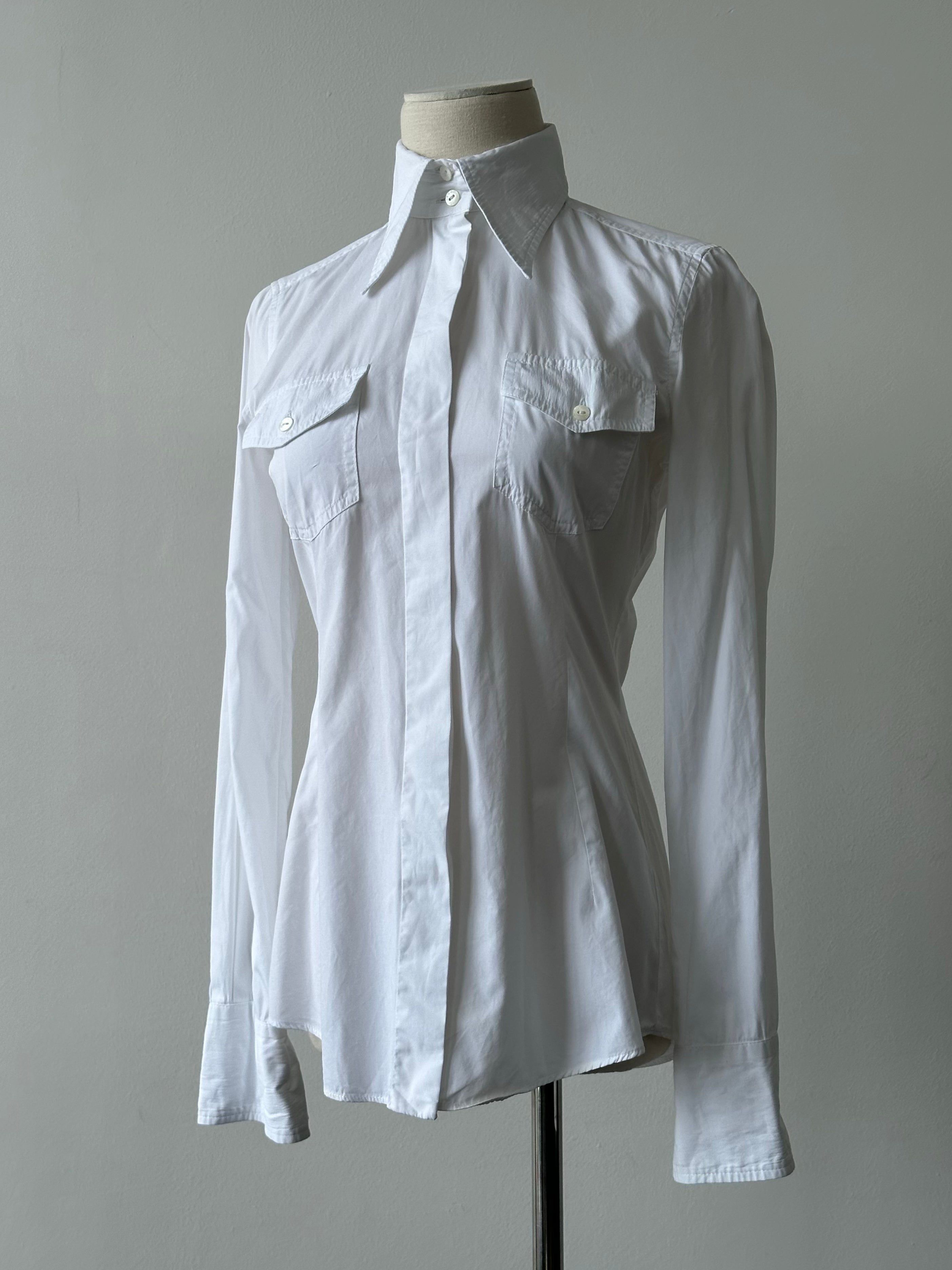 Dolce & Gabbana 2000s Dagger Collar Fitted Shirt - XS