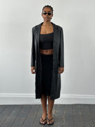 Vintage 1990s Leather Trench Coat - S - SYLK