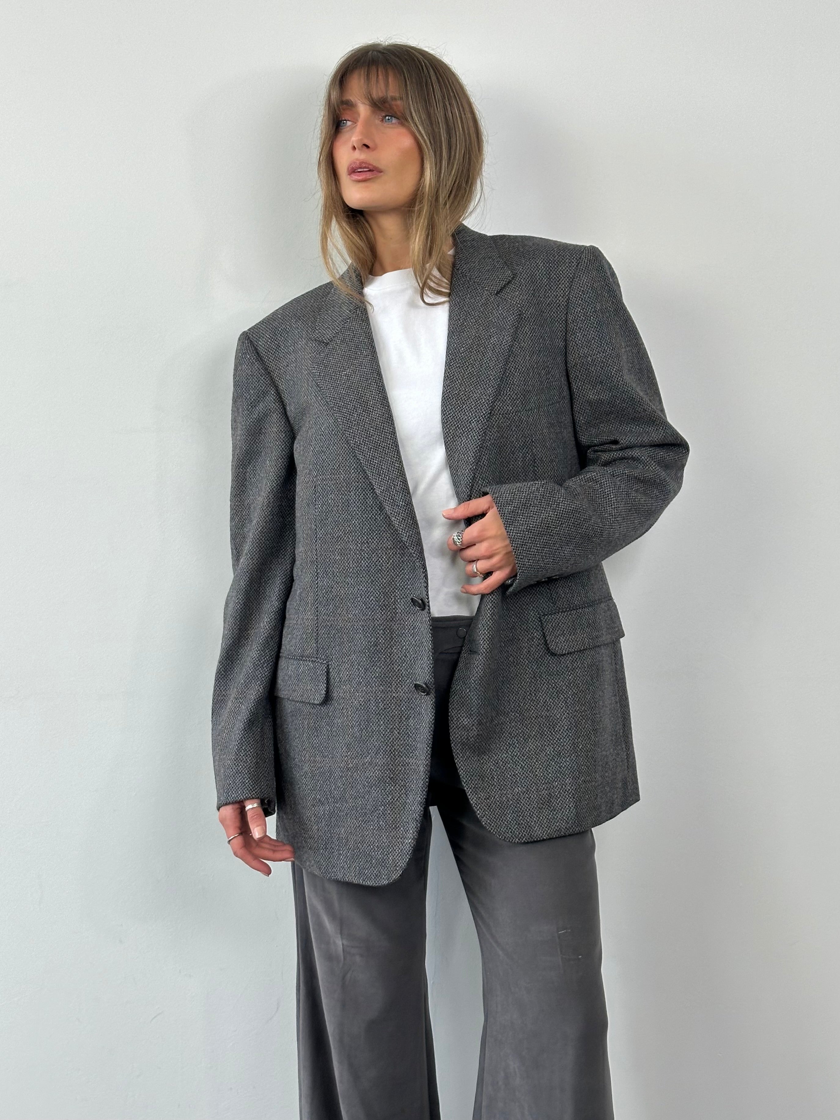 Burberry Brushed Wool Cashmere Check Single Breasted Blazer - XL/XXL - SYLK