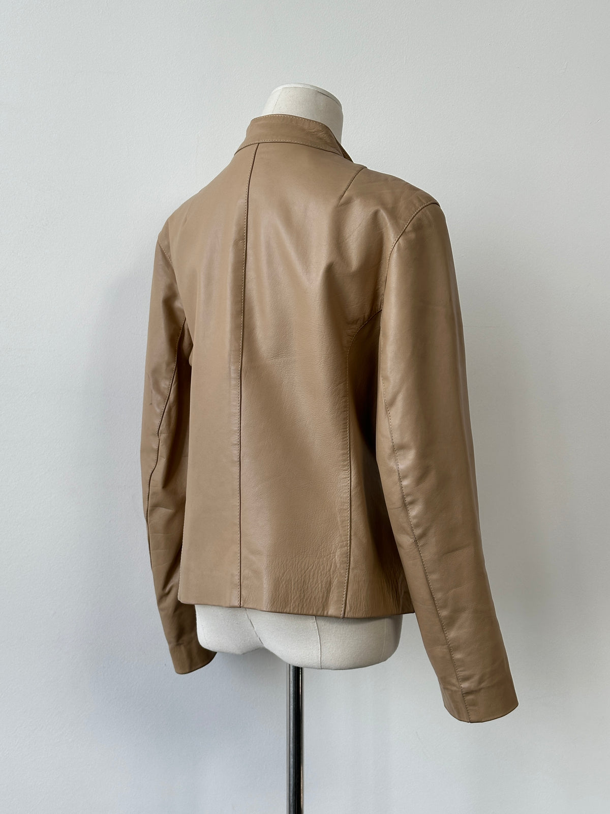 Vintage 1990s Fitted Moto Leather Jacket - S-M