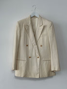 Pierre Cardin Pure Silk Stripe Double Breasted Blazer - 36R/S - SYLK