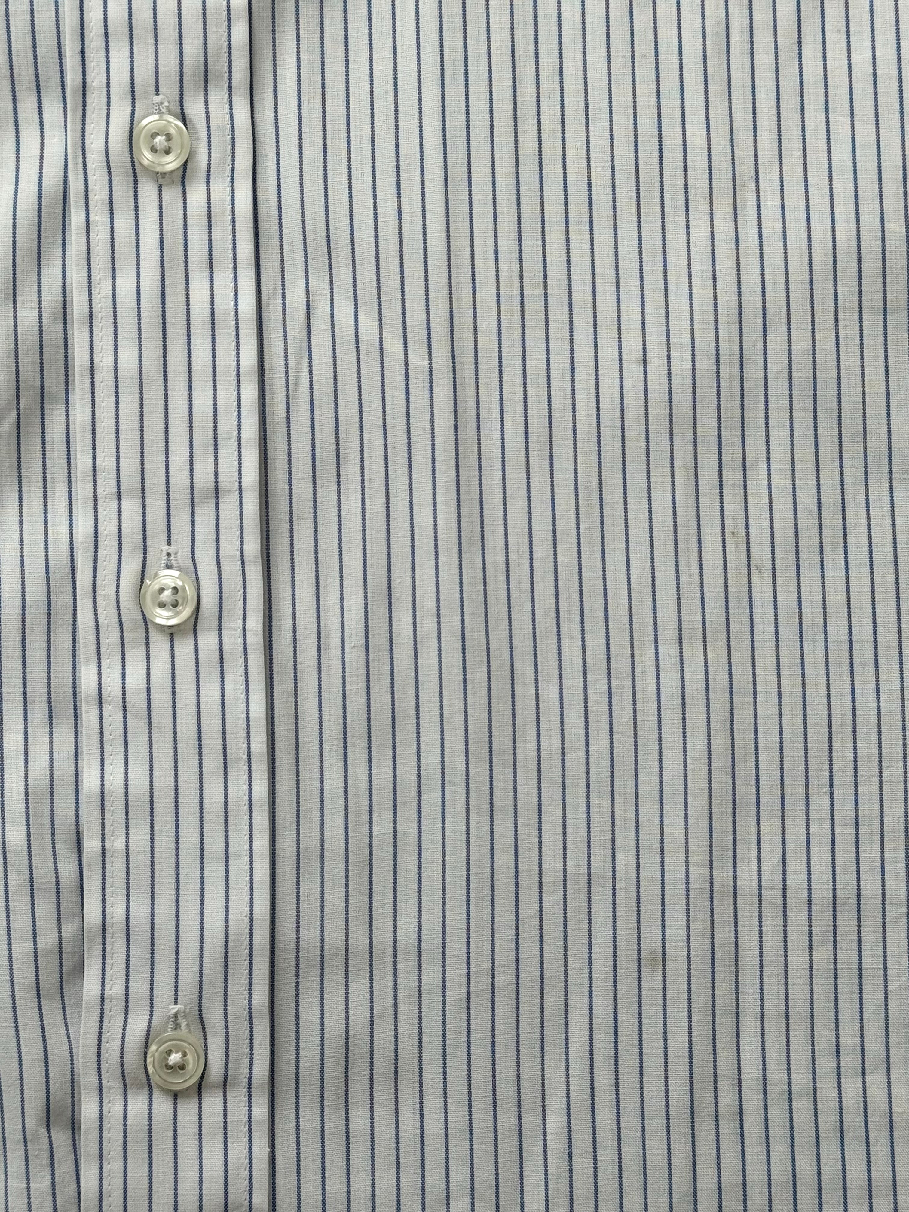 Christian Dior 1990s pure cotton striped short sleeve shirt in XL, featuring classic design and vibrant multicolor stripes.