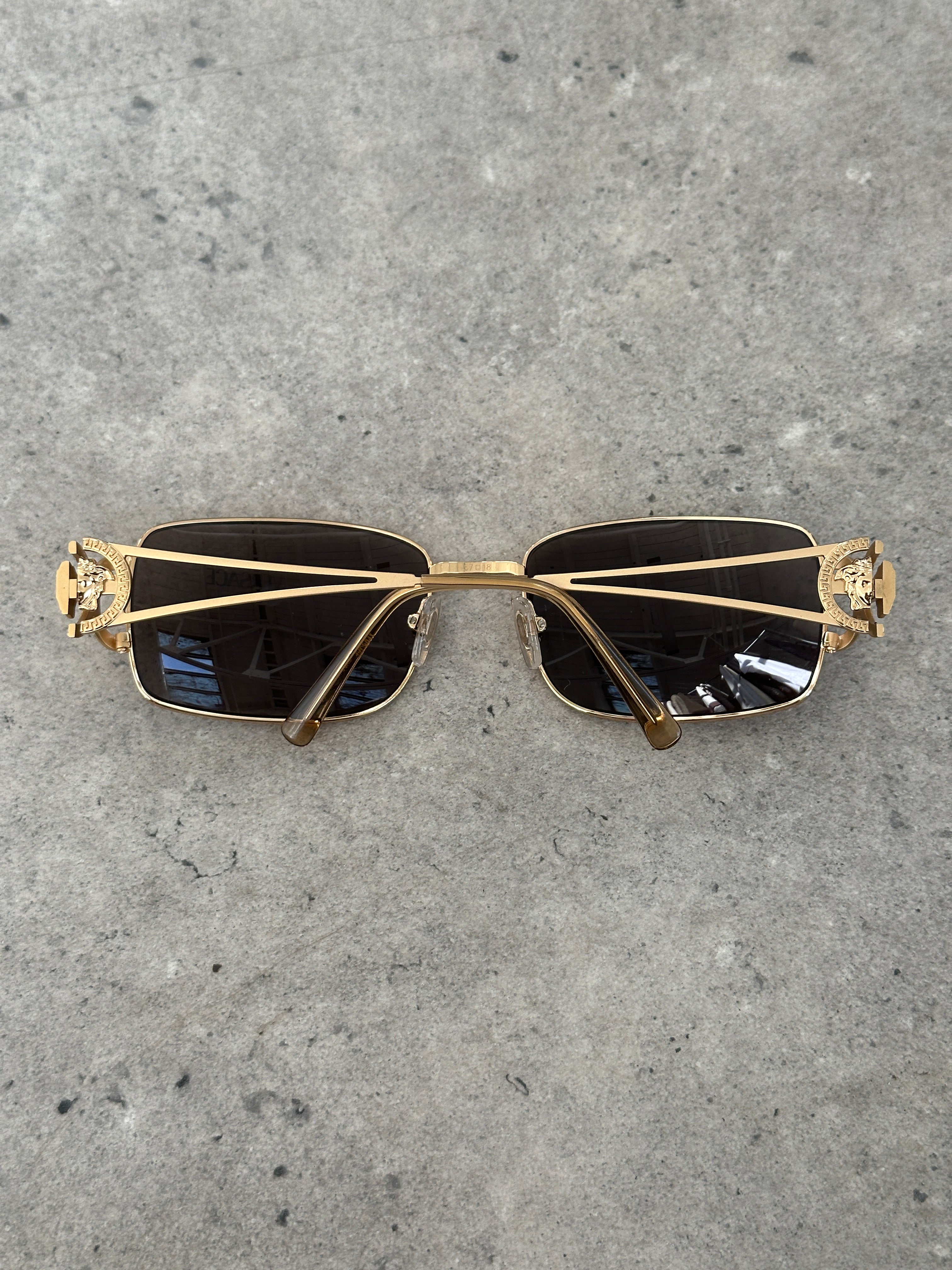 Versace 2000s Rectangular Medusa Logo Sunglasses