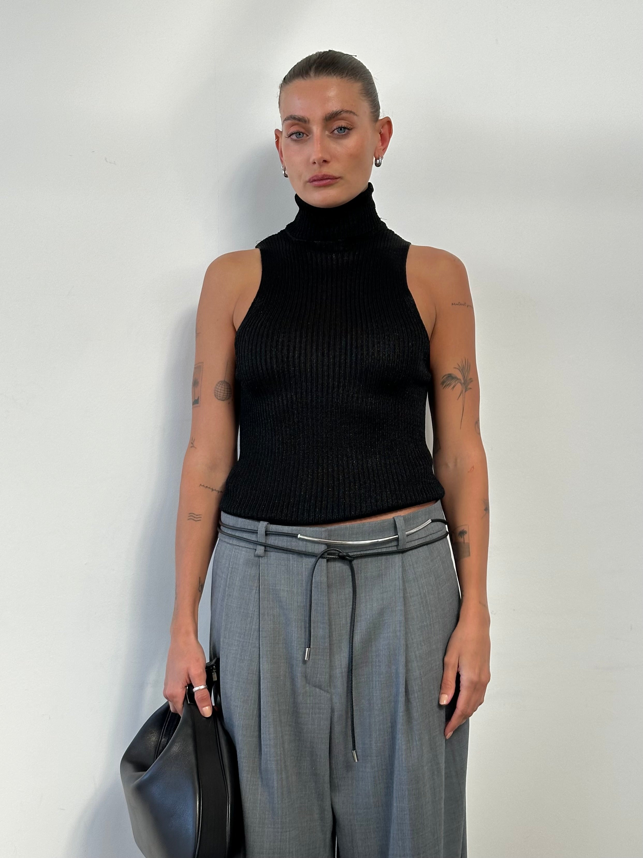 Vintage Sleeveless Roll Neck Top - M - SYLK