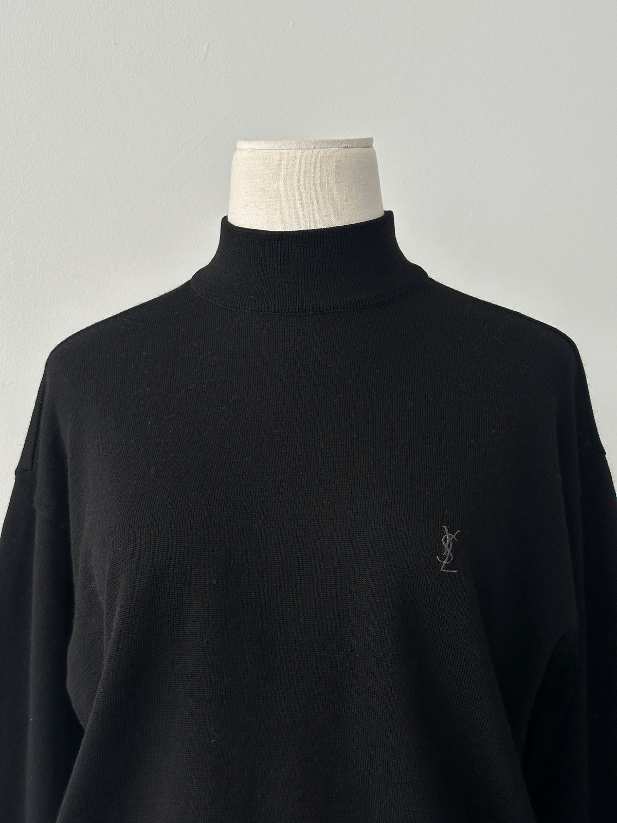 Yves Saint Laurent 1990s Pure Wool High Neck Knit Jumper - M
