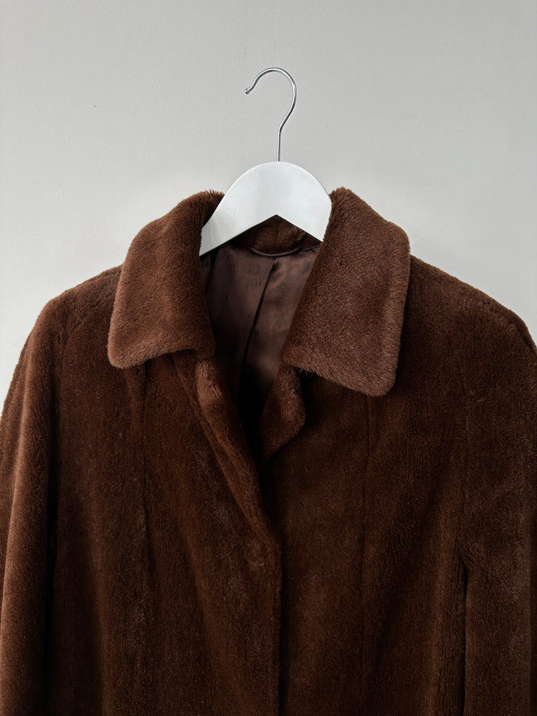 Vintage Alpaca Mohair Fur Single Breasted A-Line Coat - S/M - SYLK