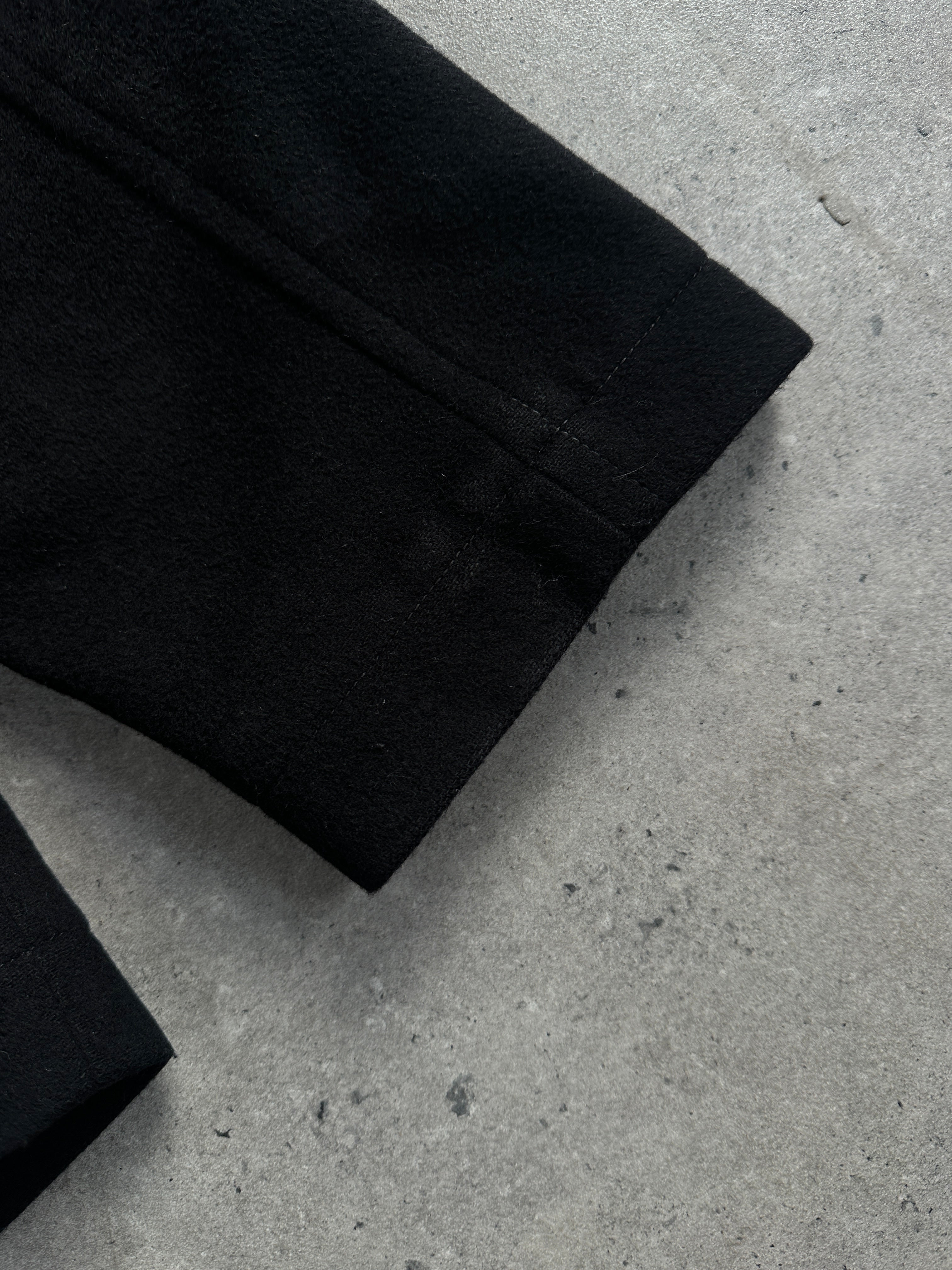 Vintage 1990s brushed wool cashmere jacket in size XL, stylish and warm, featuring classic design and textured fabric.