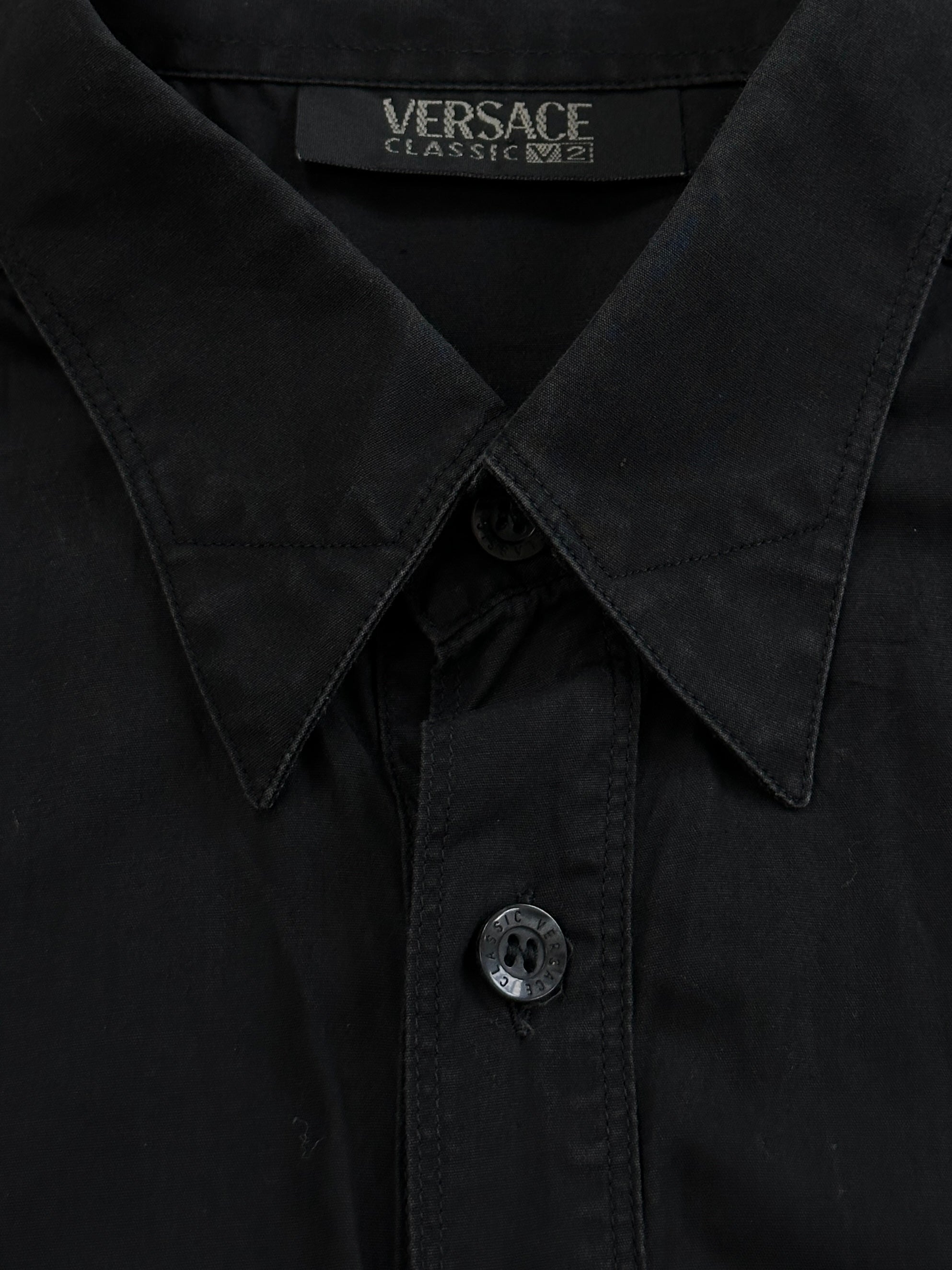 Versace Classic V2 pure cotton shirt in size XL, featuring a stylish design and tailored fit, displayed on a neutral background.