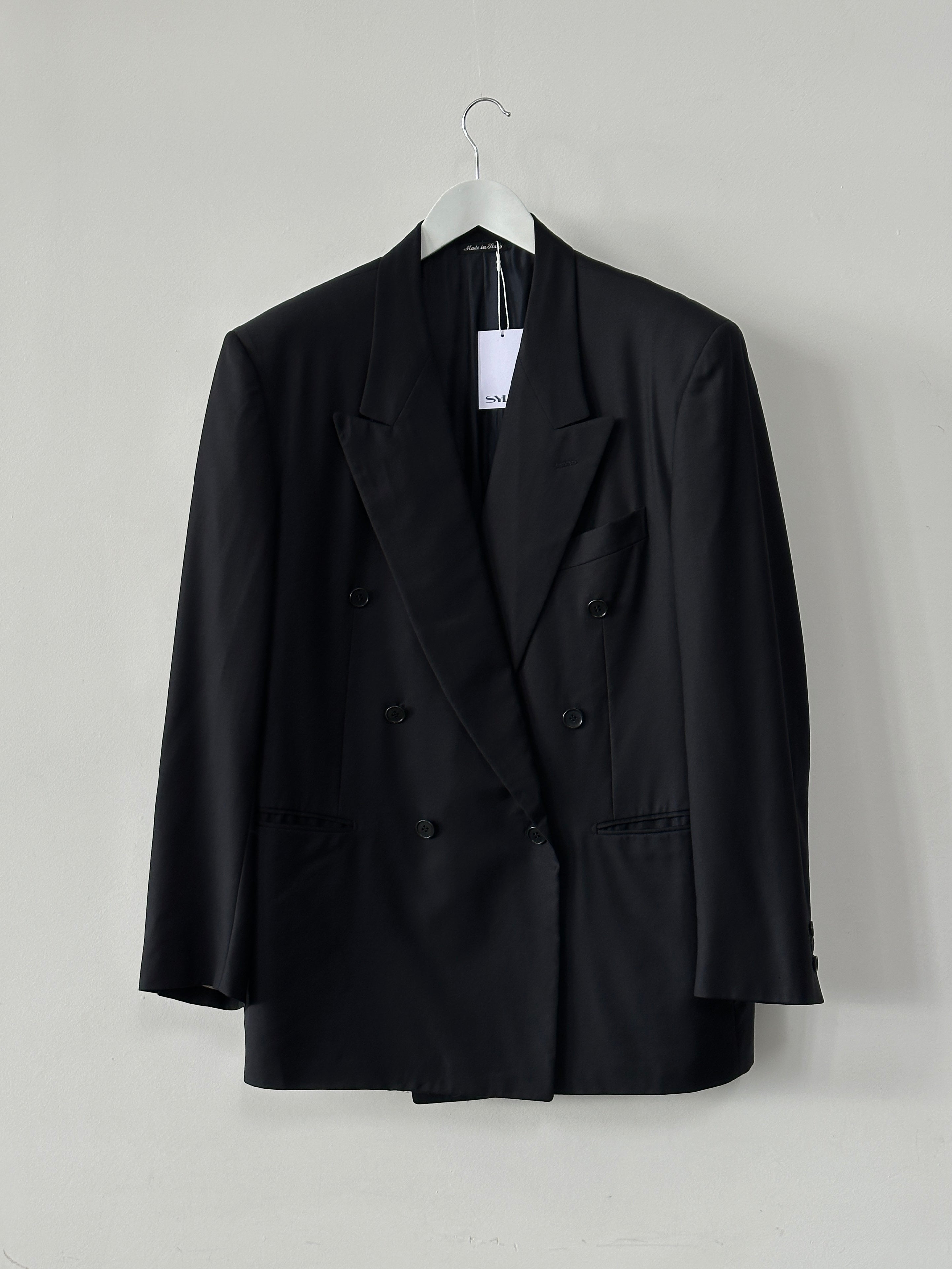 Pal Zileri x Loro Piana oversized pure wool double-breasted blazer with wide lapels, size 42R/XL, in a tailored fit.