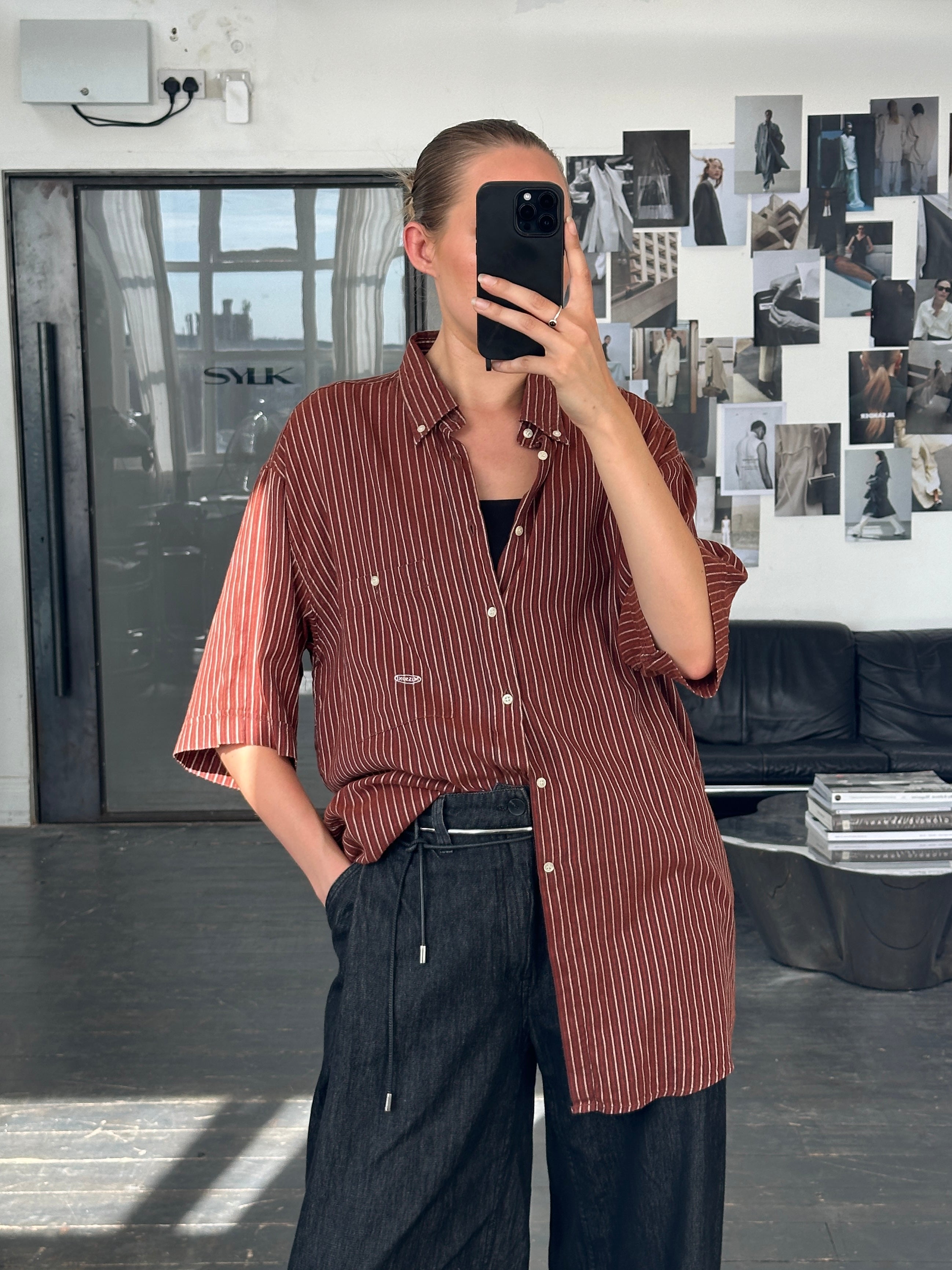 Missoni 1990s pure cotton short sleeve stripe shirt in XXL, featuring colorful horizontal stripes and classic fit.