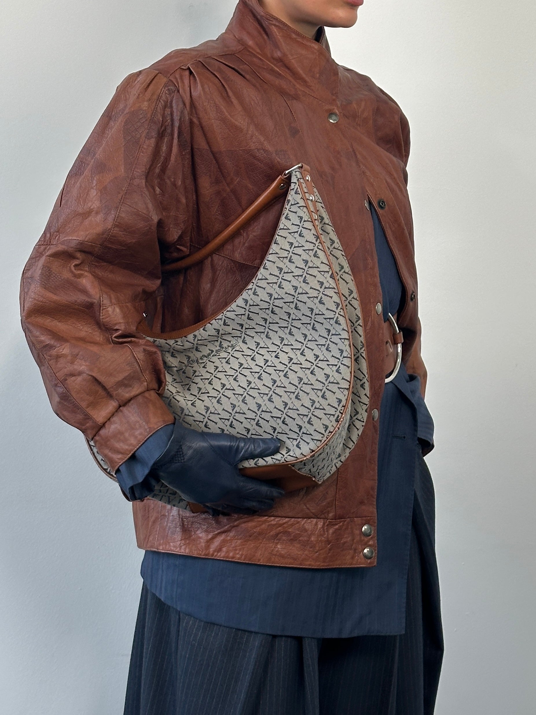 Armani Jeans Monogram Crescent Shoulder Bag - SYLK