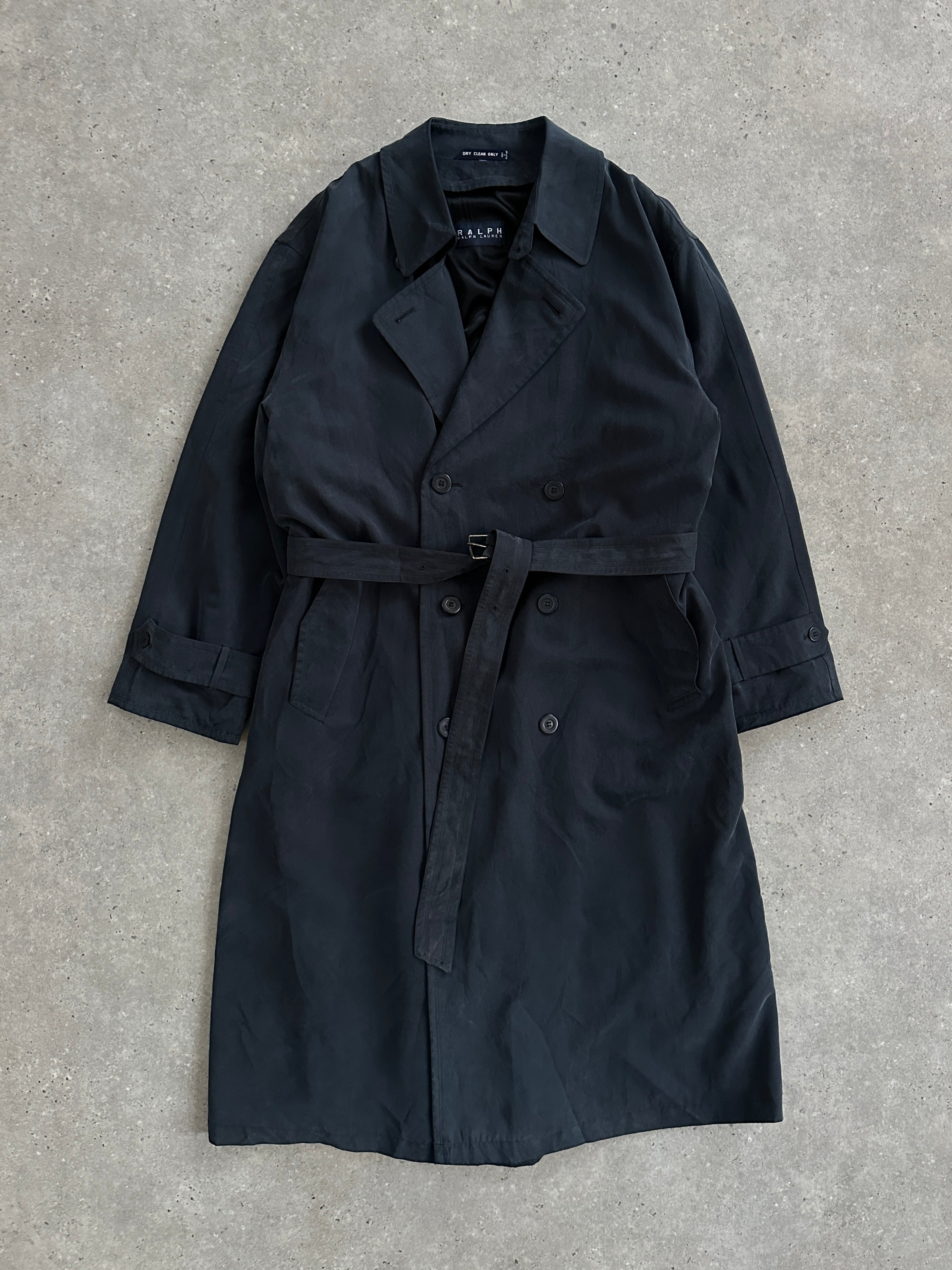 【90’s Ralph Lauren】Double Breasted Coat Ralph Lauren 1990s Double Breasted Belted Trench Coat - XXL