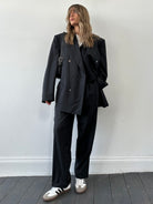 Pierre Cardin Pinstripe Double Breasted Wool Suit - XL - SYLK