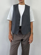 Vintage Pinstripe Single Breasted Tailored Waistcoat - L - SYLK