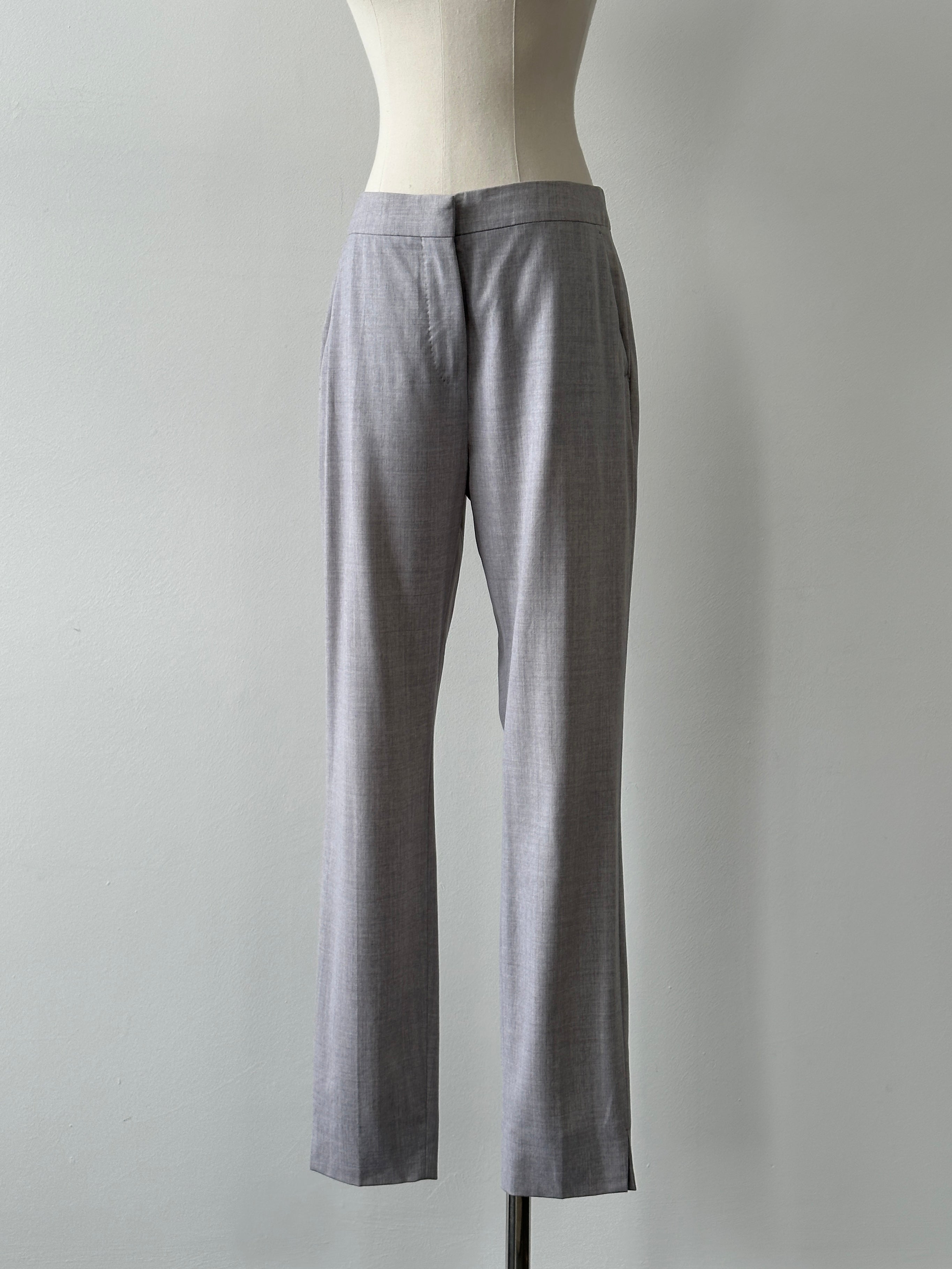 Max Mara 1990s Pure Wool Straight Leg Tailored Trousers - W28