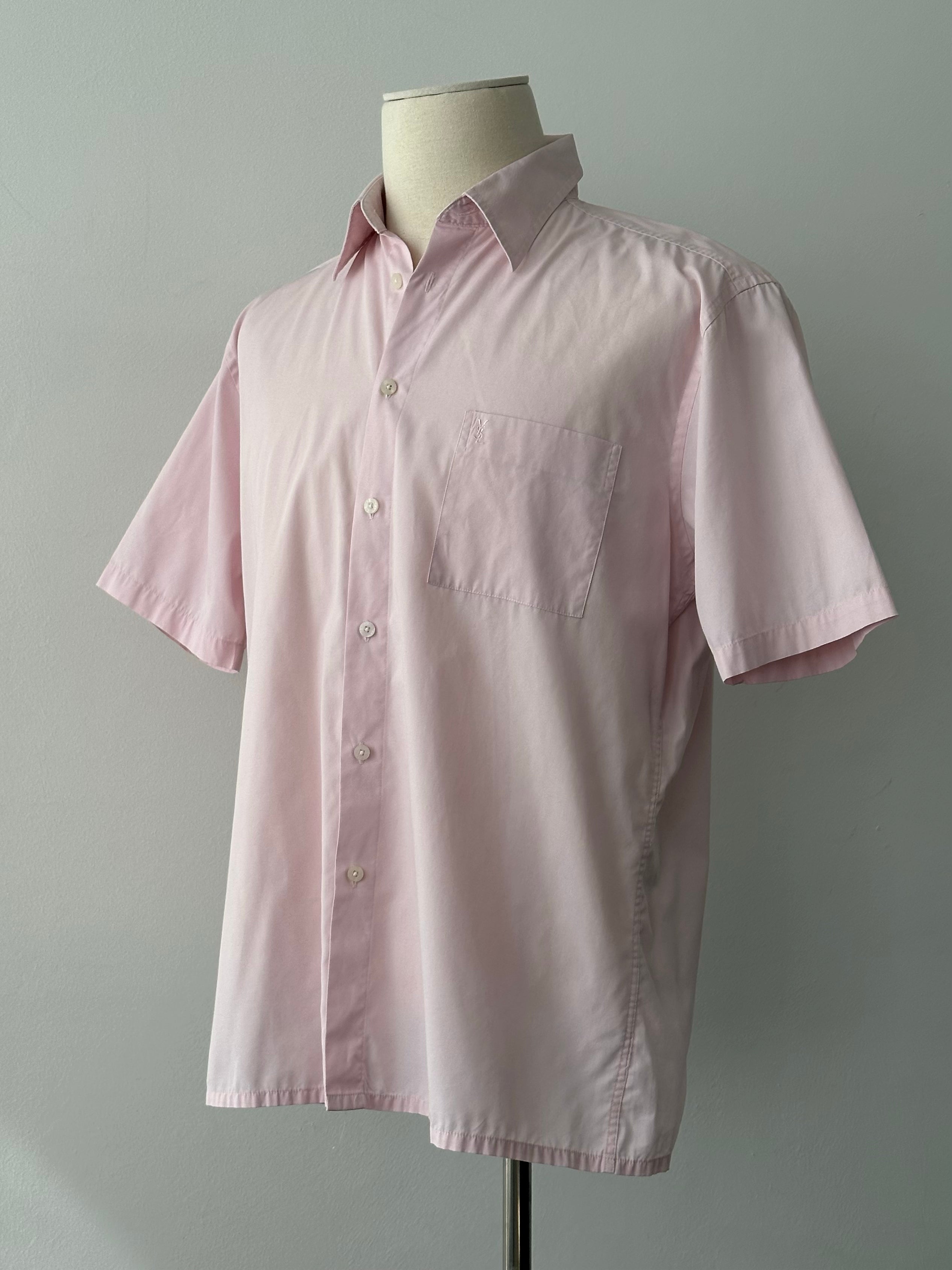 Yves Saint Laurent 1990s Cotton Short Sleeve Shirt - M-L