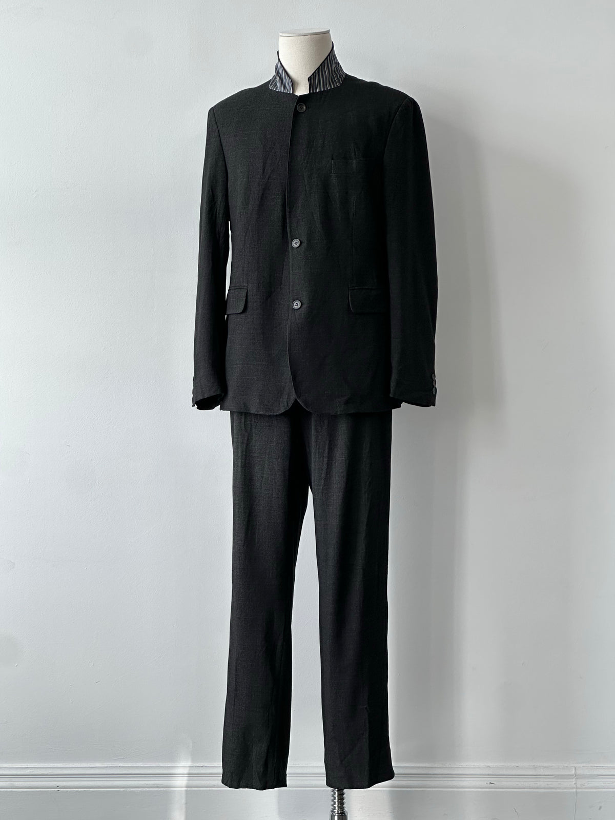 Vintage 2000s High Neck Single Breasted Suit - 42R/W36