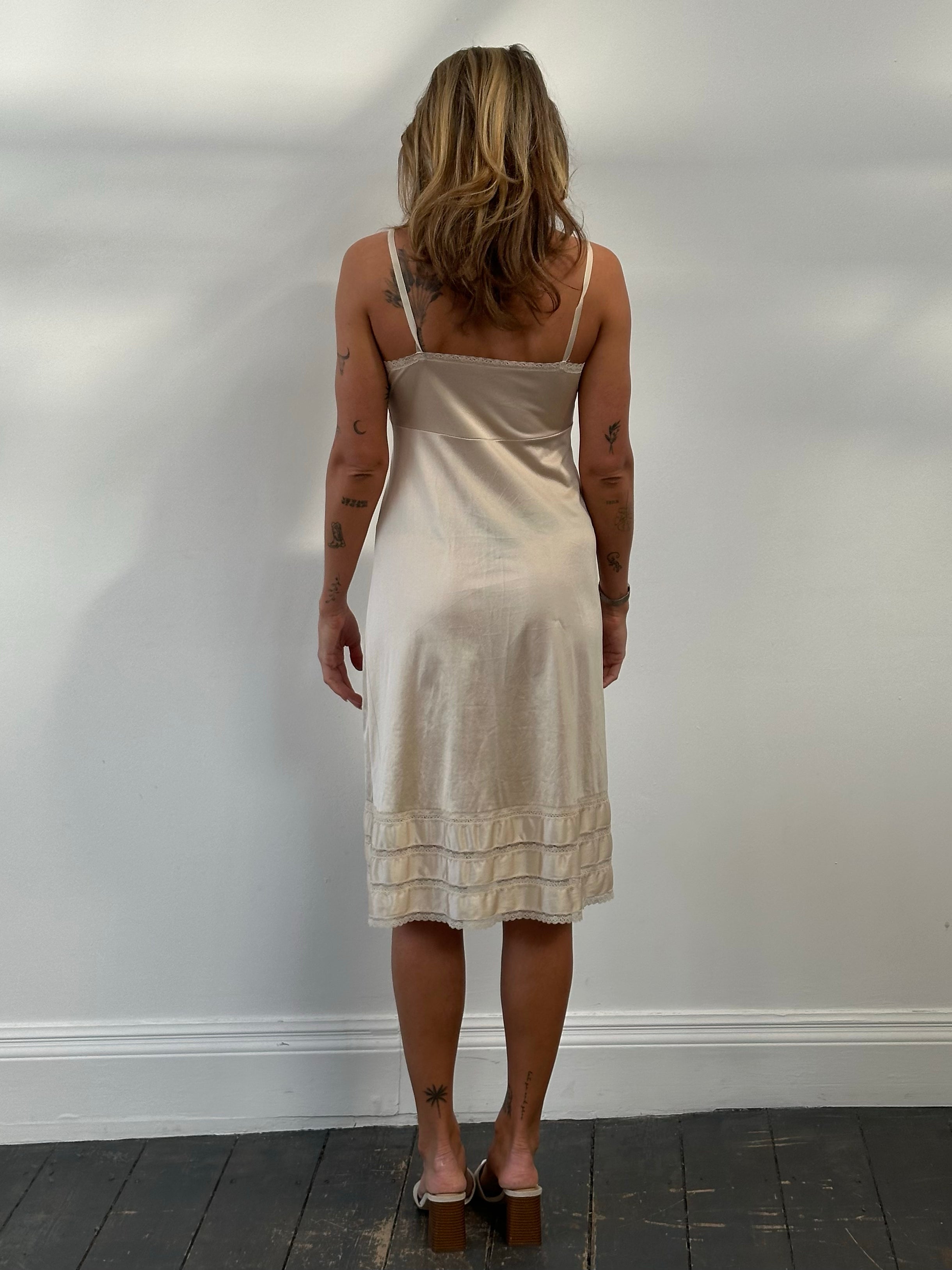 Vintage 1990s Lace Slip Dress - M