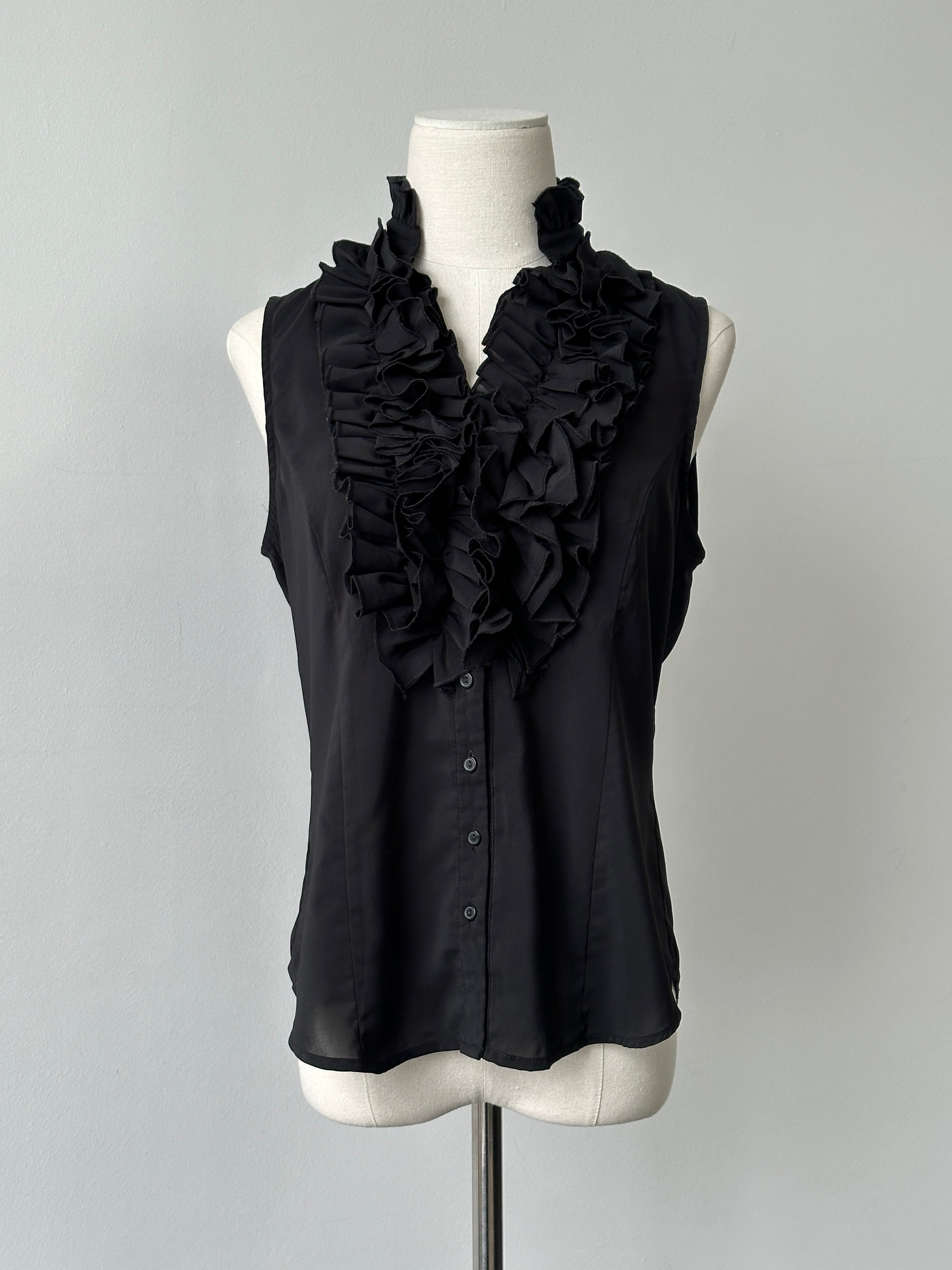 Vintage 2000s Sleevless Ruffle Top - S-M