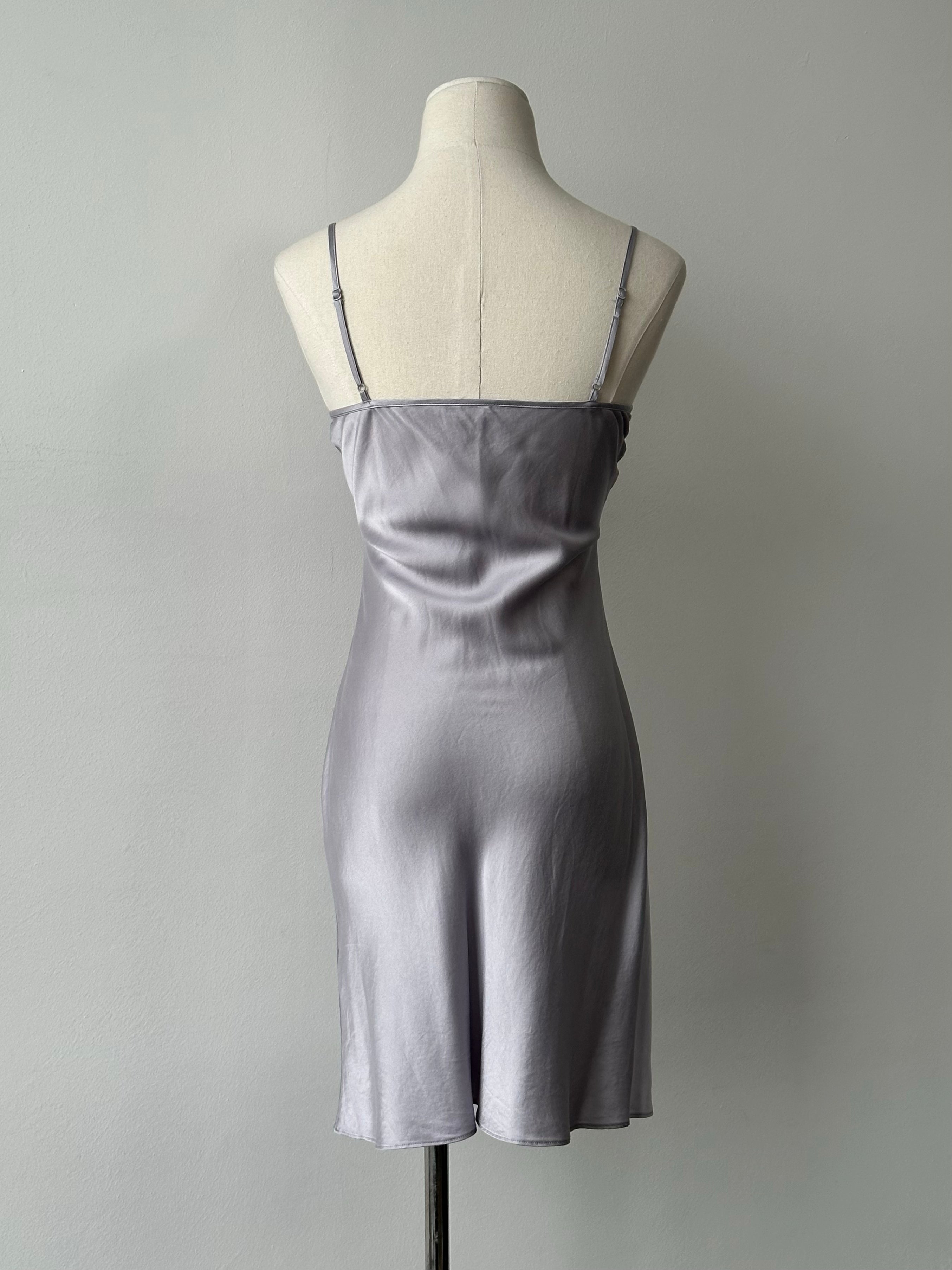 Vintage 2000s Pure Silk V Neck Mini Slip Dress - XS