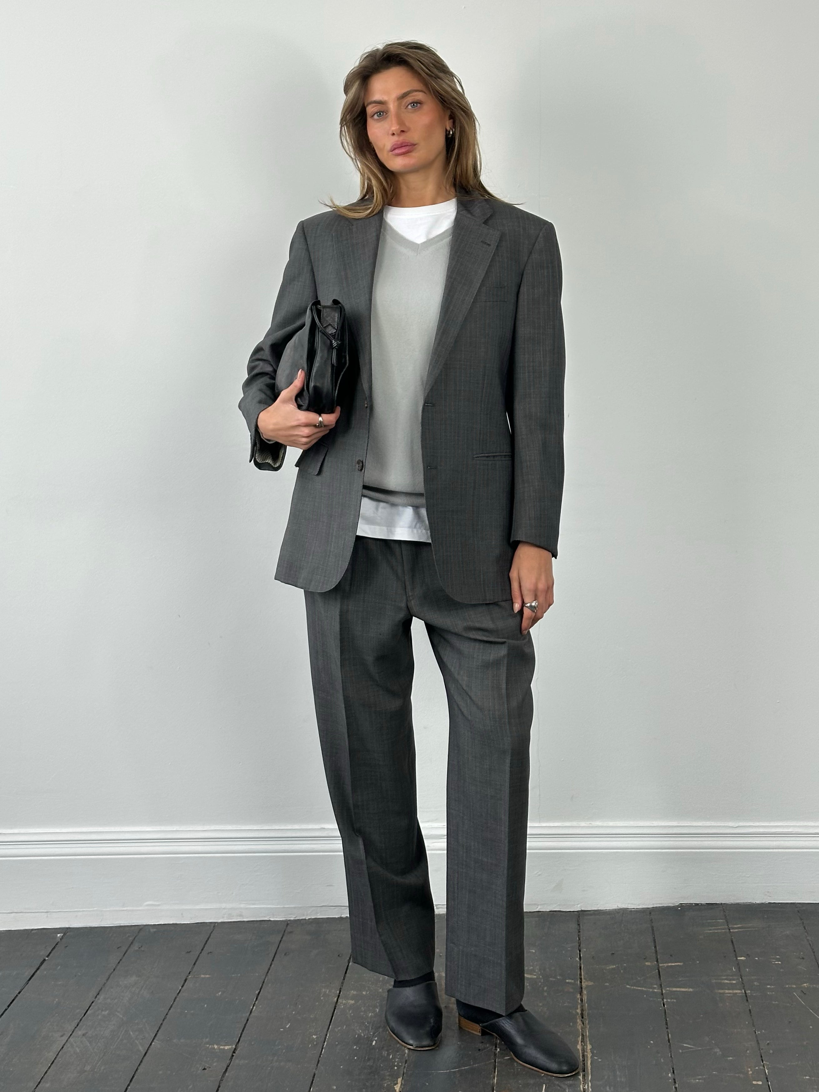 Burberry London 1990s Pure Wool Single Breasted Suit - 36S/M