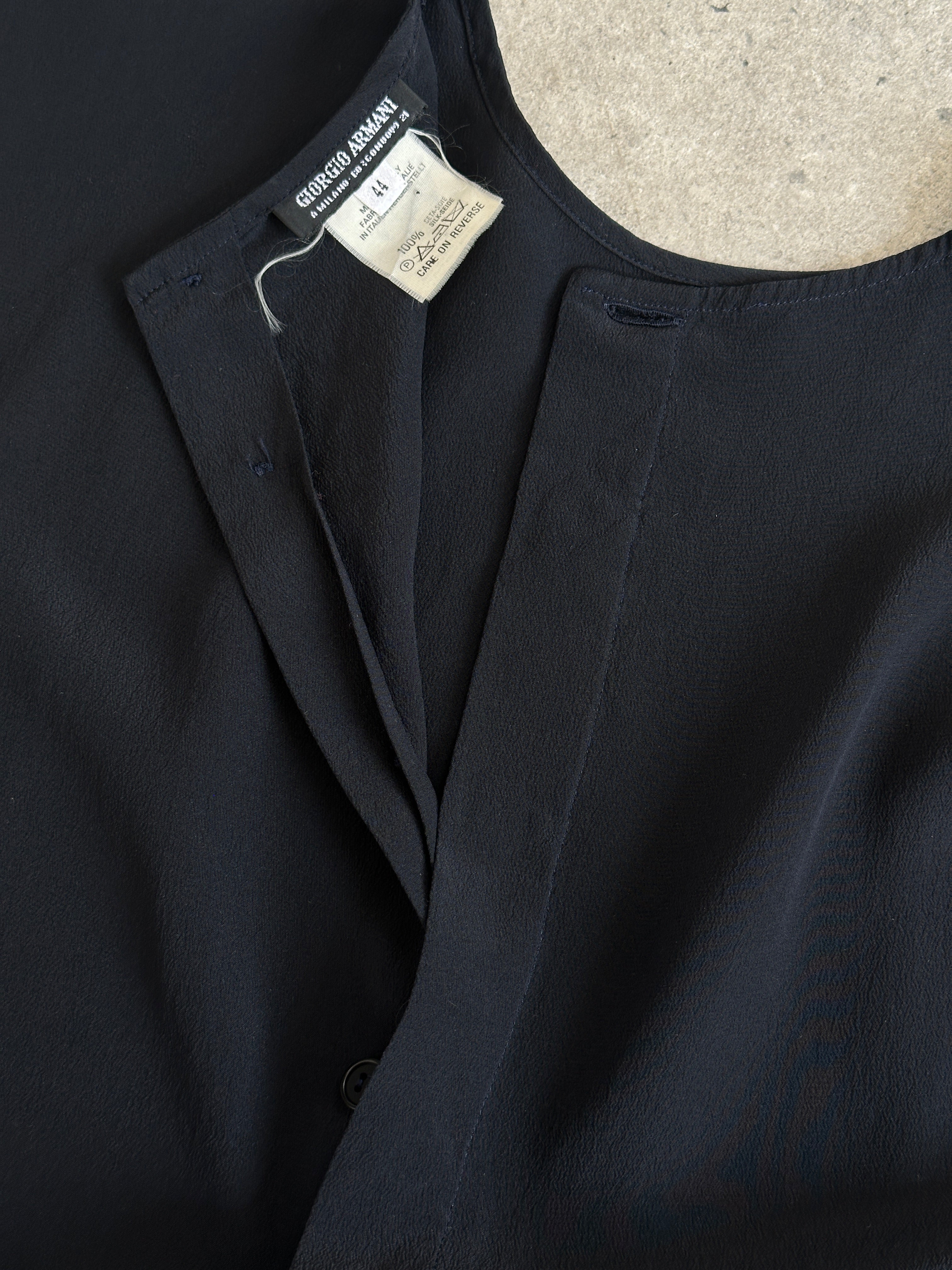 Giorgio Armani 1990s Pure Silk Button Back Shirt - M