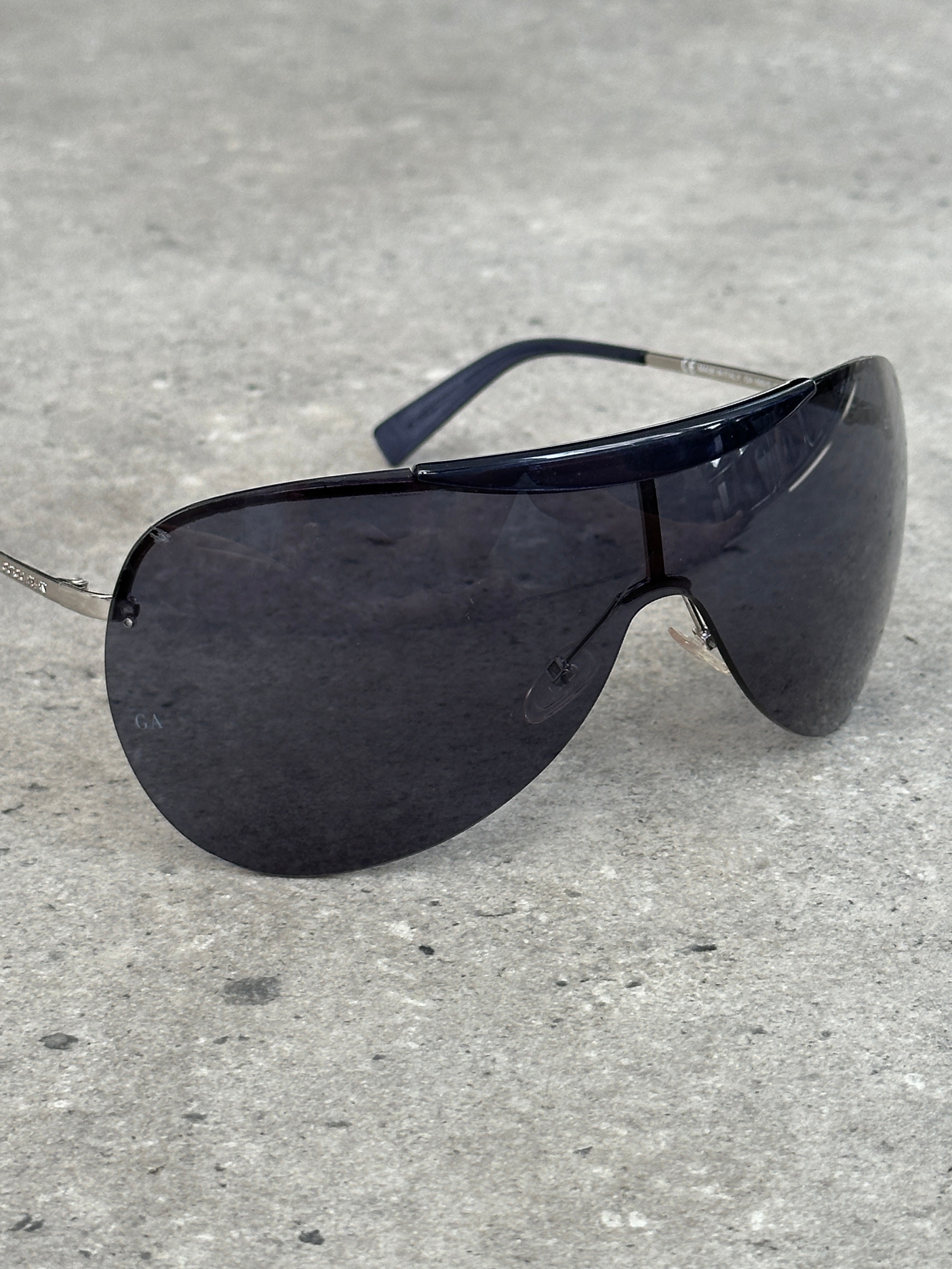 Giorgio Armani 2000s Oversized Shield Rimless Sunglasses