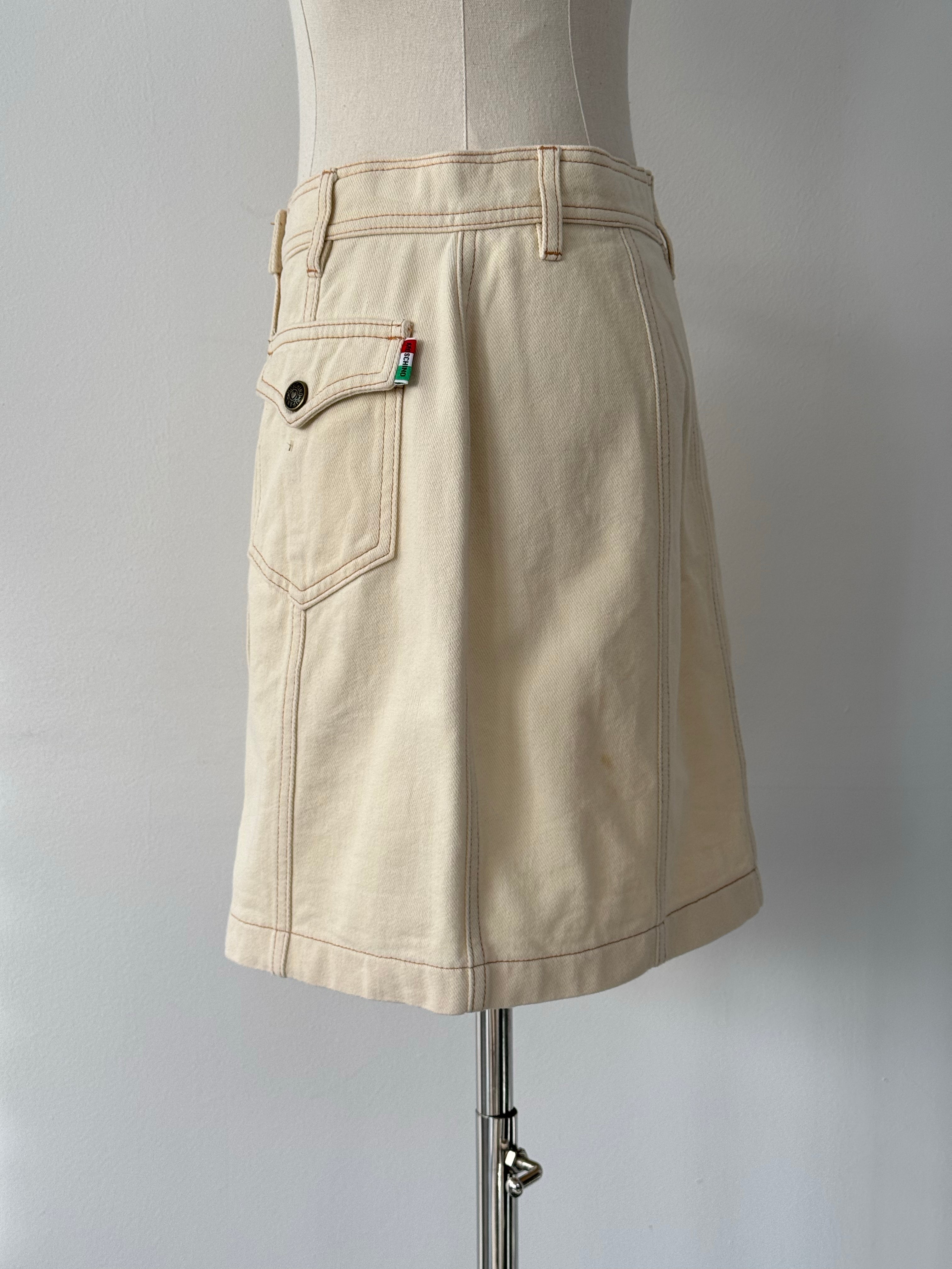 Moschino Jeans 1990s Pure Cotton Mini Skirt - W28