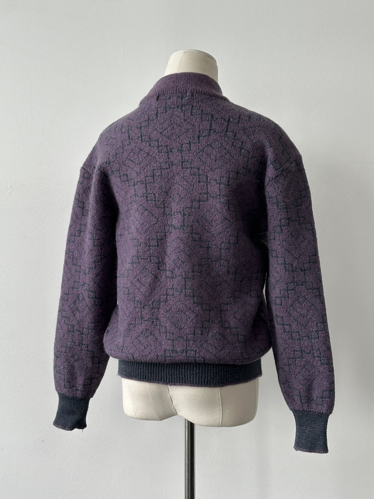 Yves Saint Laurent 1990s Wool Mohair Geometric Jumper - S
