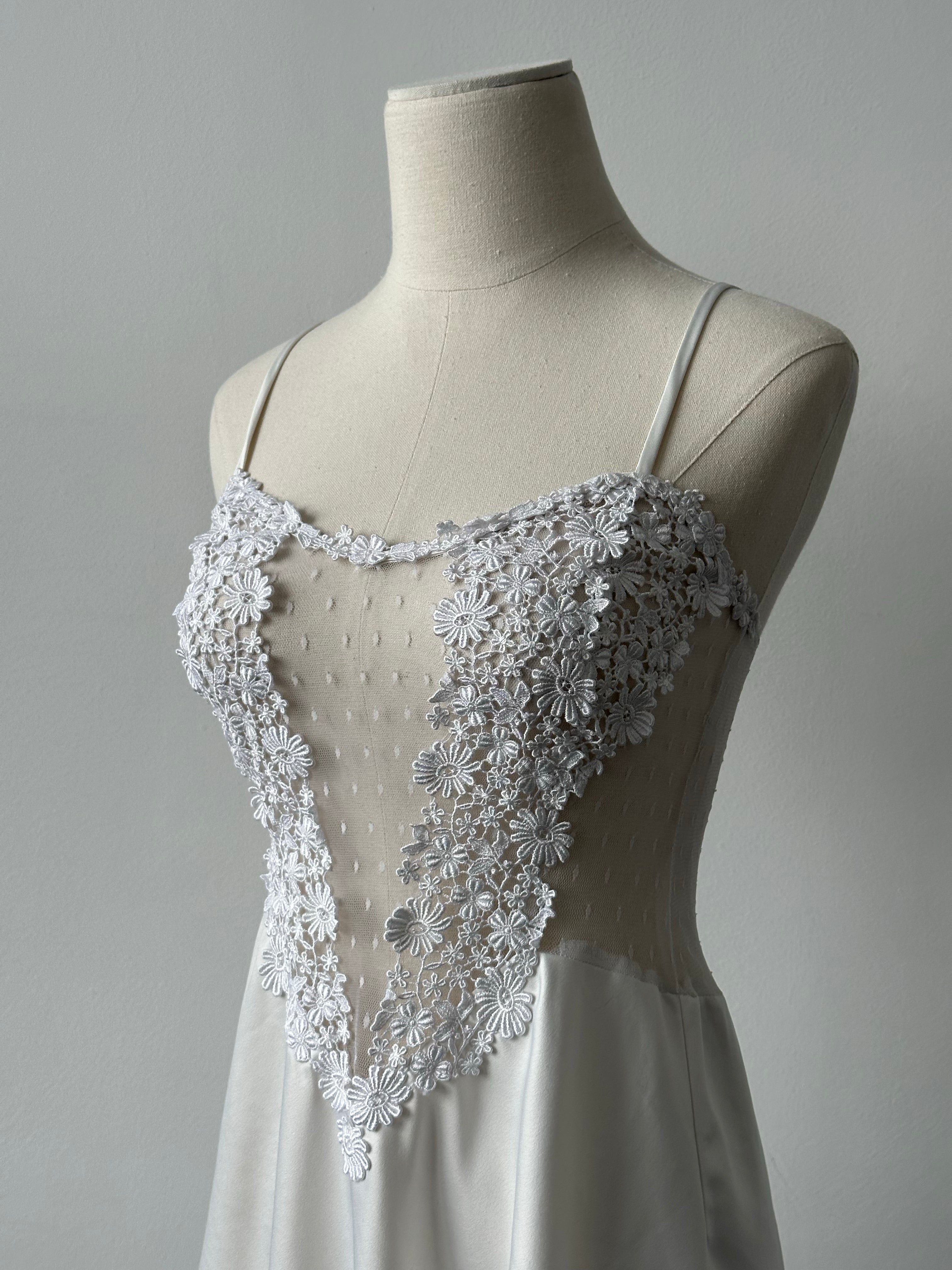 Vintage 2000s Sheer Lace Mini Dress - XS