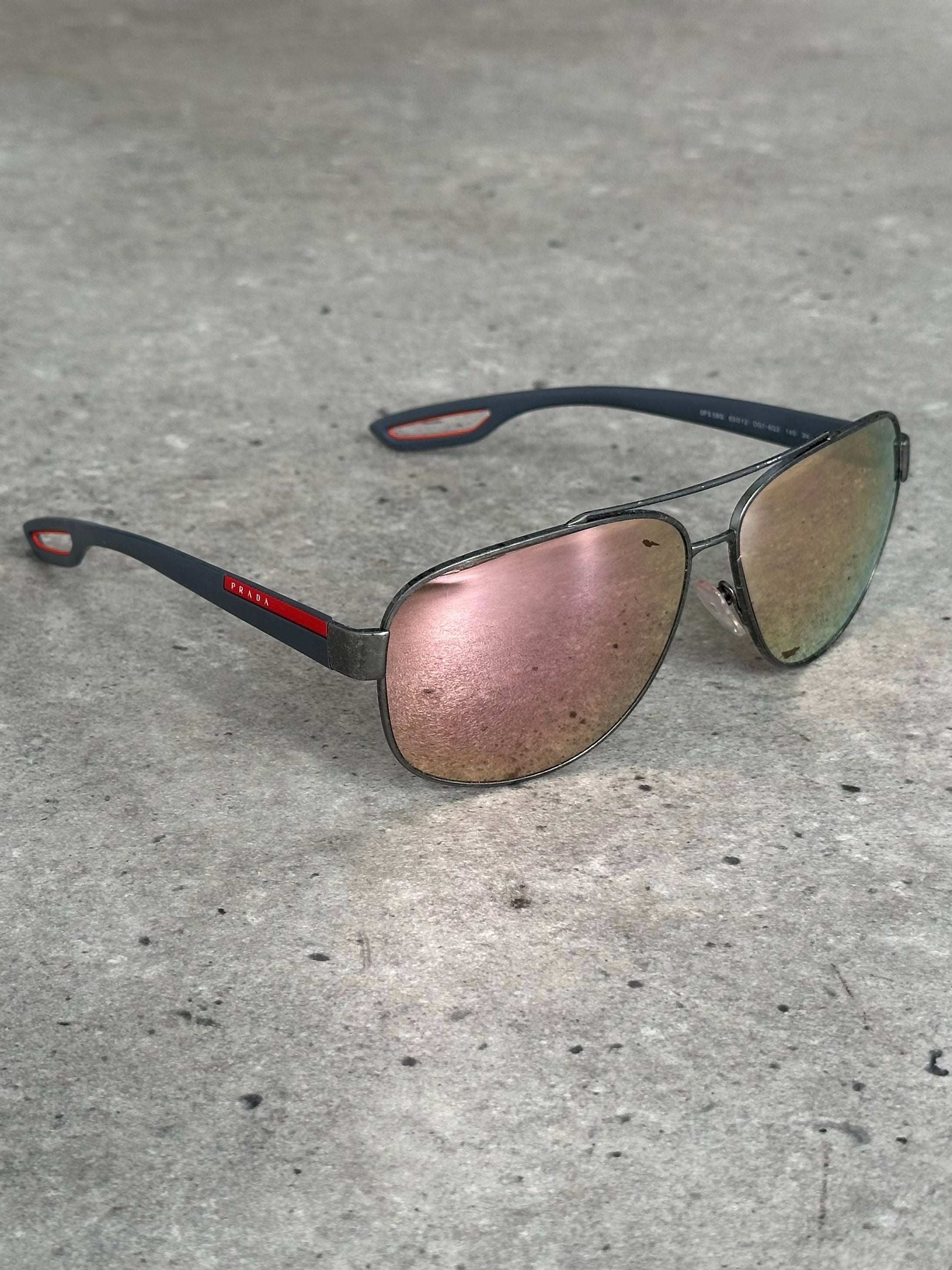 Prada Sport 2000s Aviator Logo Sunglasses