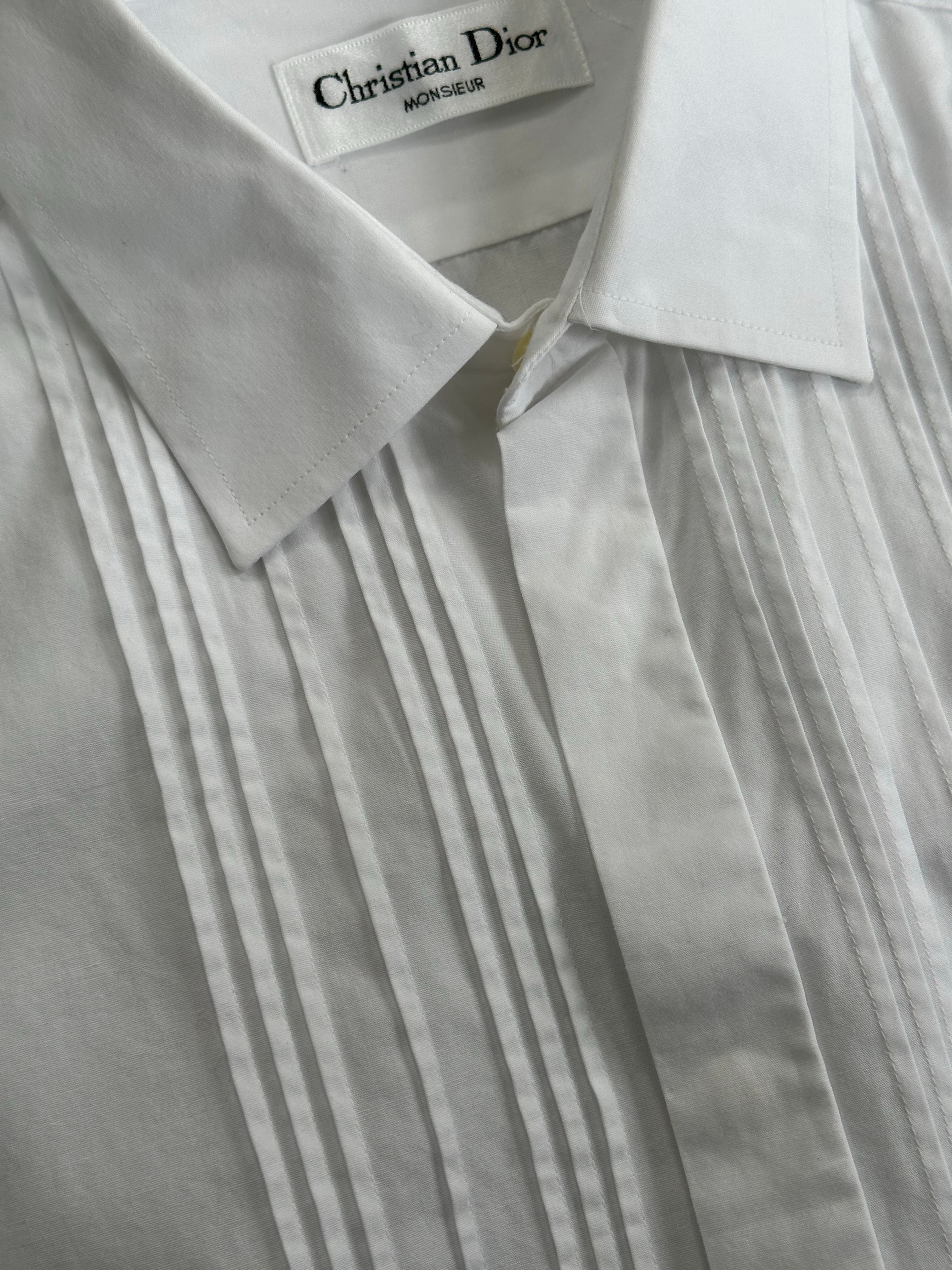Christian Dior Monsieur 1990s Pure Cotton Tuxedo Dress Shirt - L