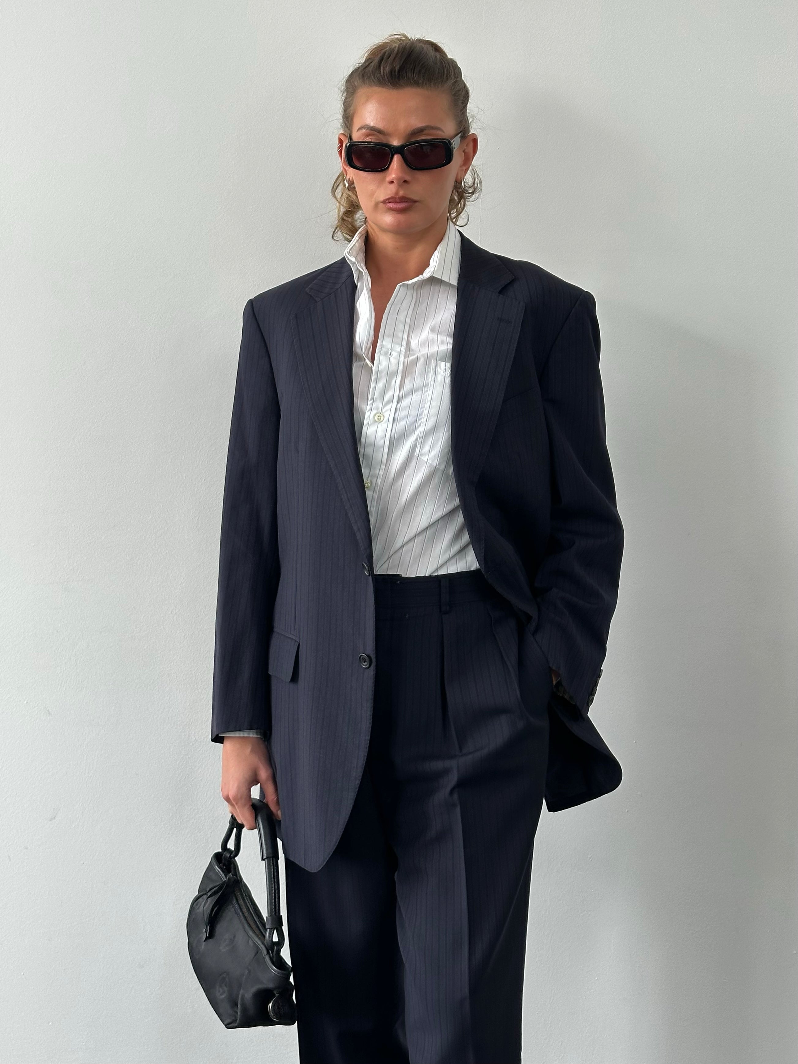 Burberry London 1990s Pure Wool Striped Suit - 42S/W34