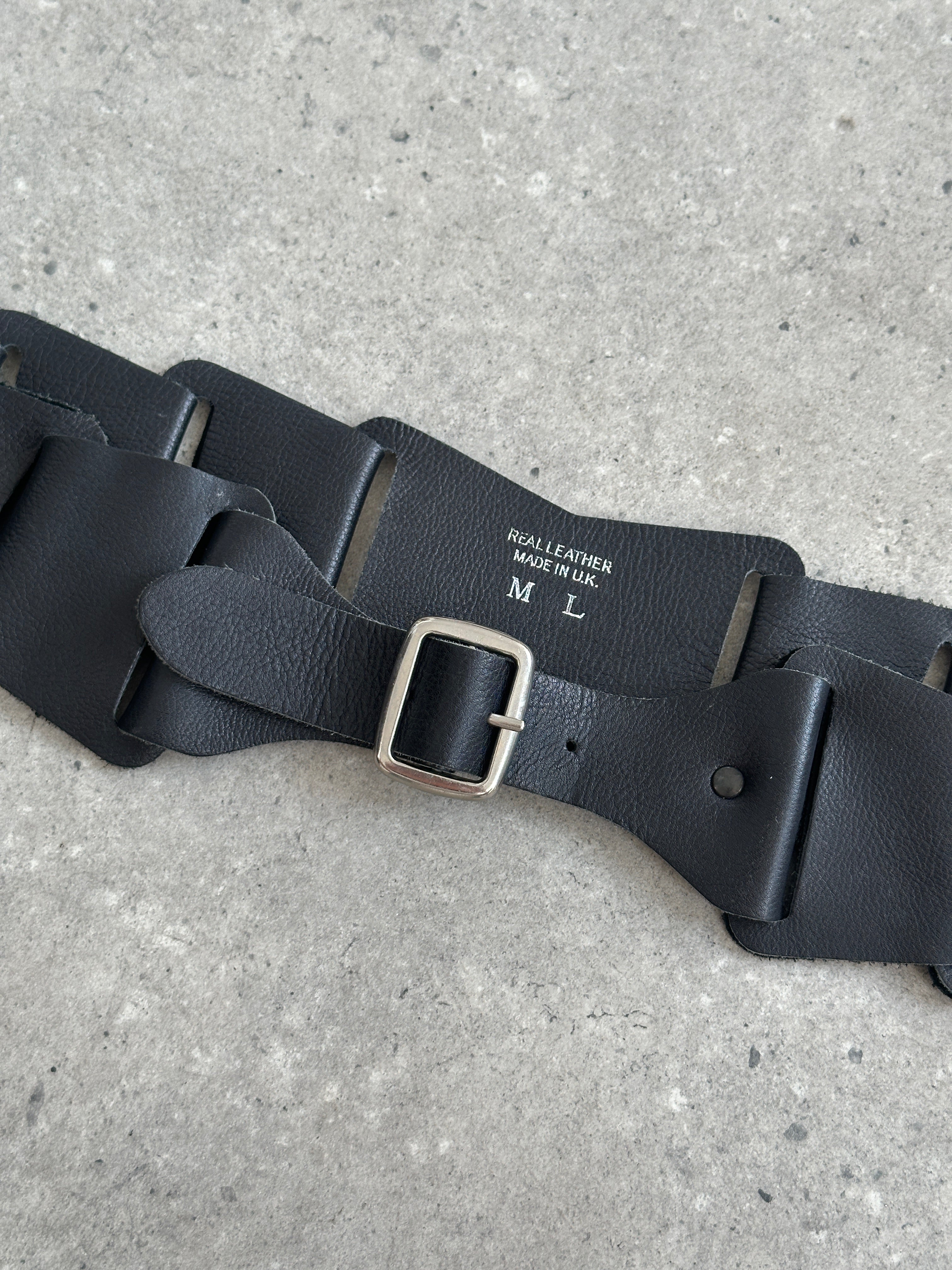 Vintage 2000s Leather Chunky Belt - W34-36