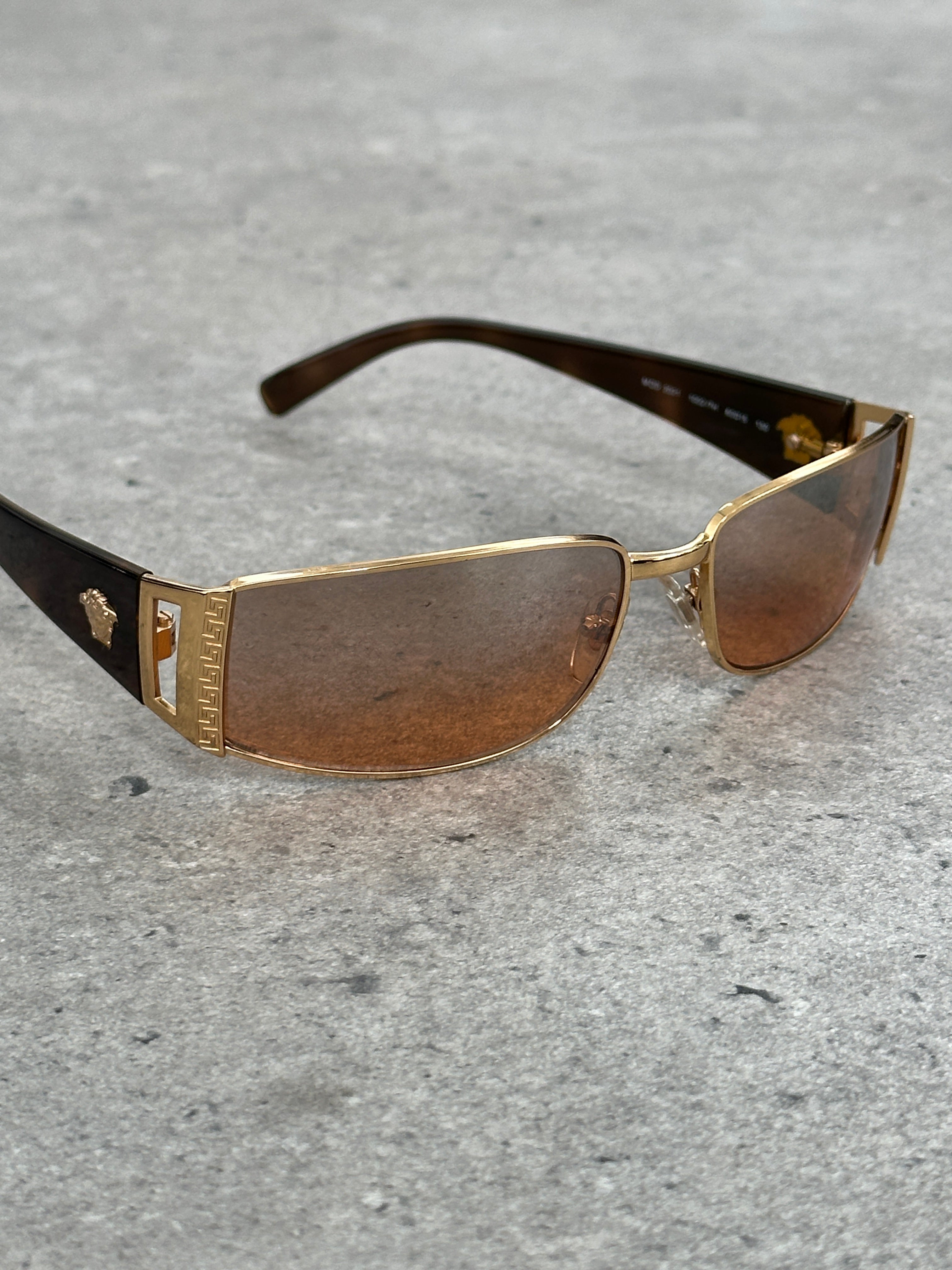 Versace 2000s Rectangular Medusa Logo Sunglasses