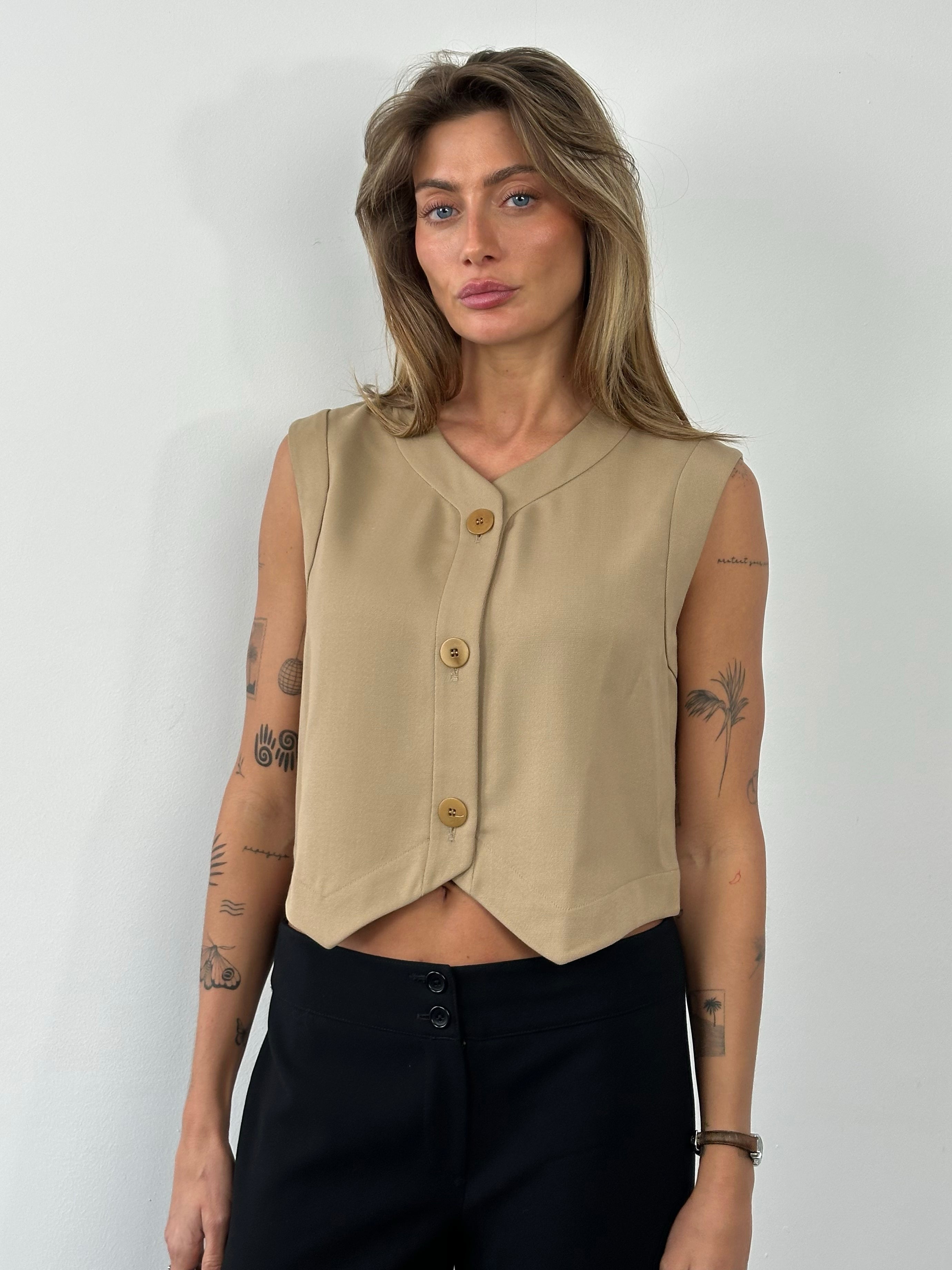 Mani 1990s Wool Sleeveless Top - M