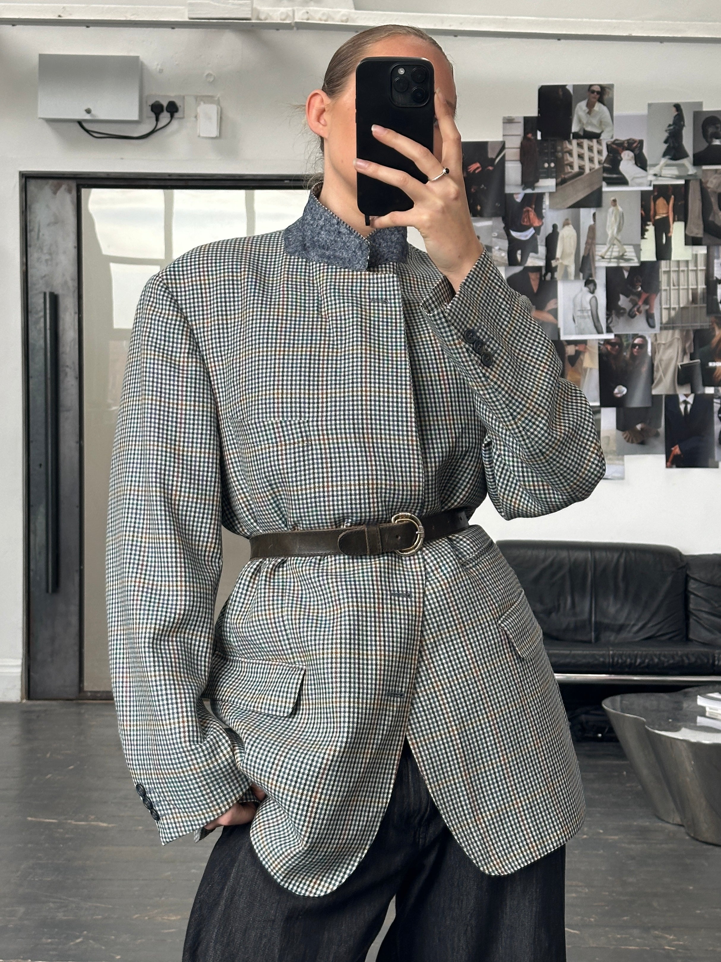 Vintage 1990s Double Buckle Leather Belt - W21-28 - SYLK