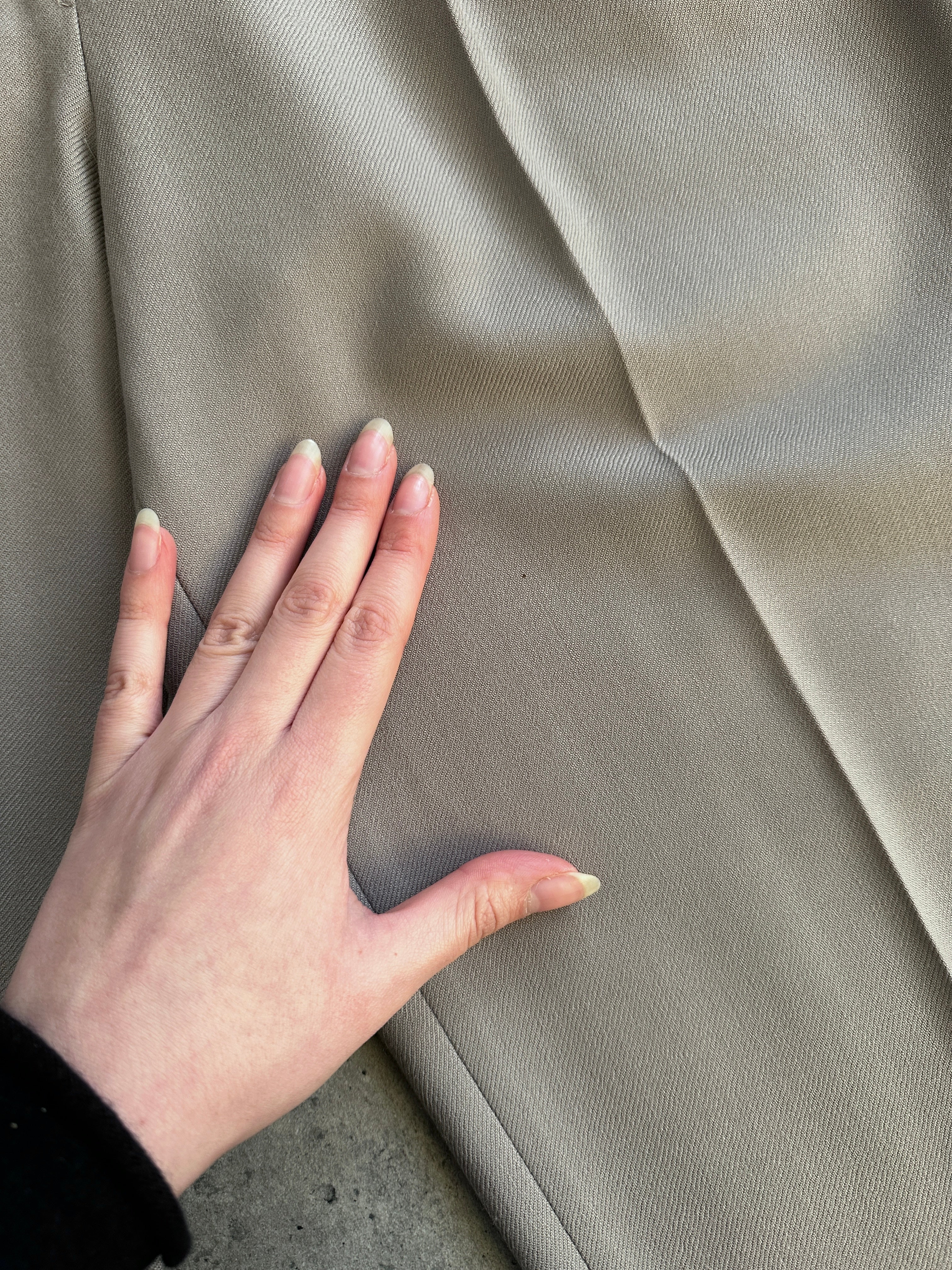 Italian Vintage Pure Wool High Waisted Trousers, W26, in classic style with a tailored fit and vintage design, shown on a model.